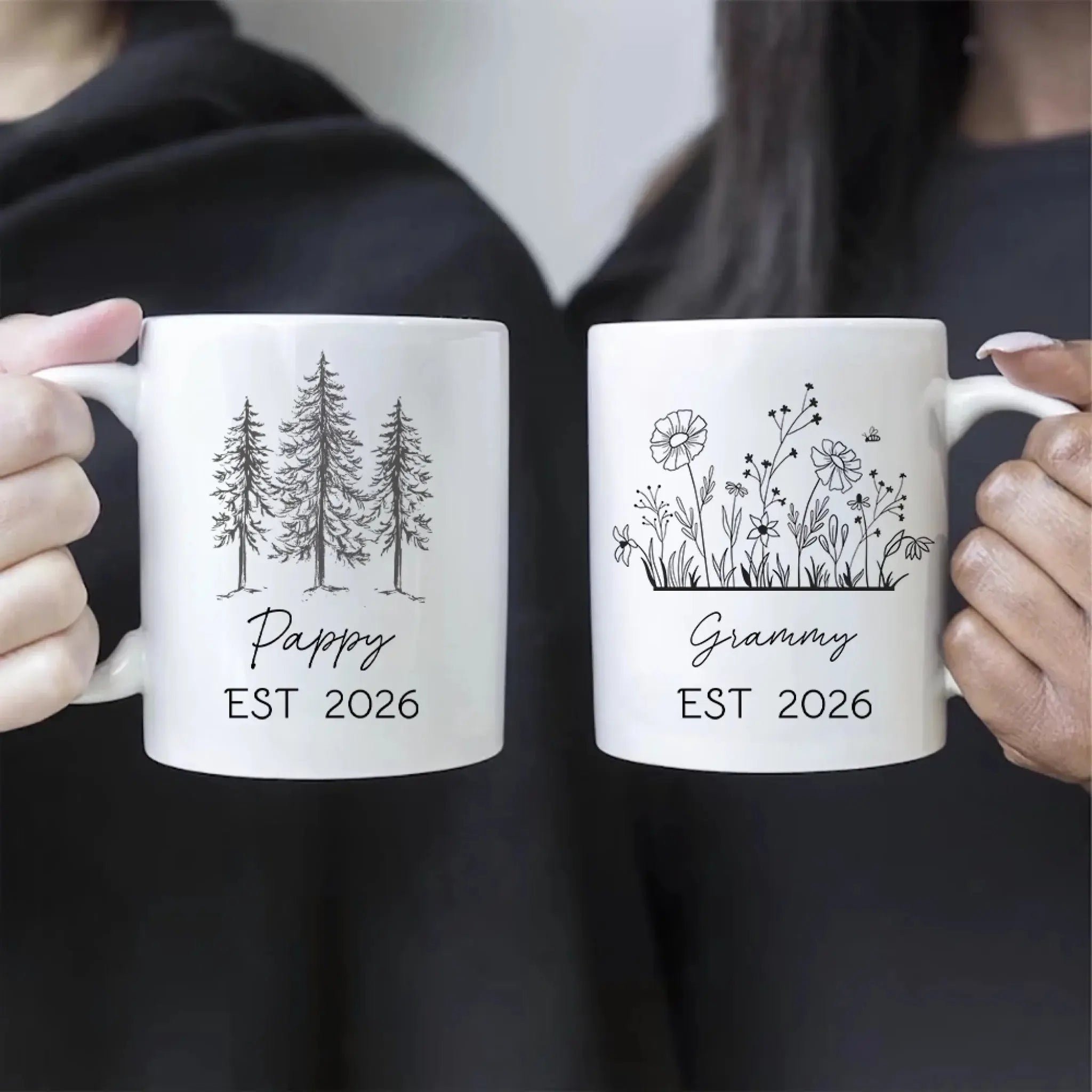 1. Personalized Grandma & Grandpa Mugs – Est. 2026 Gift