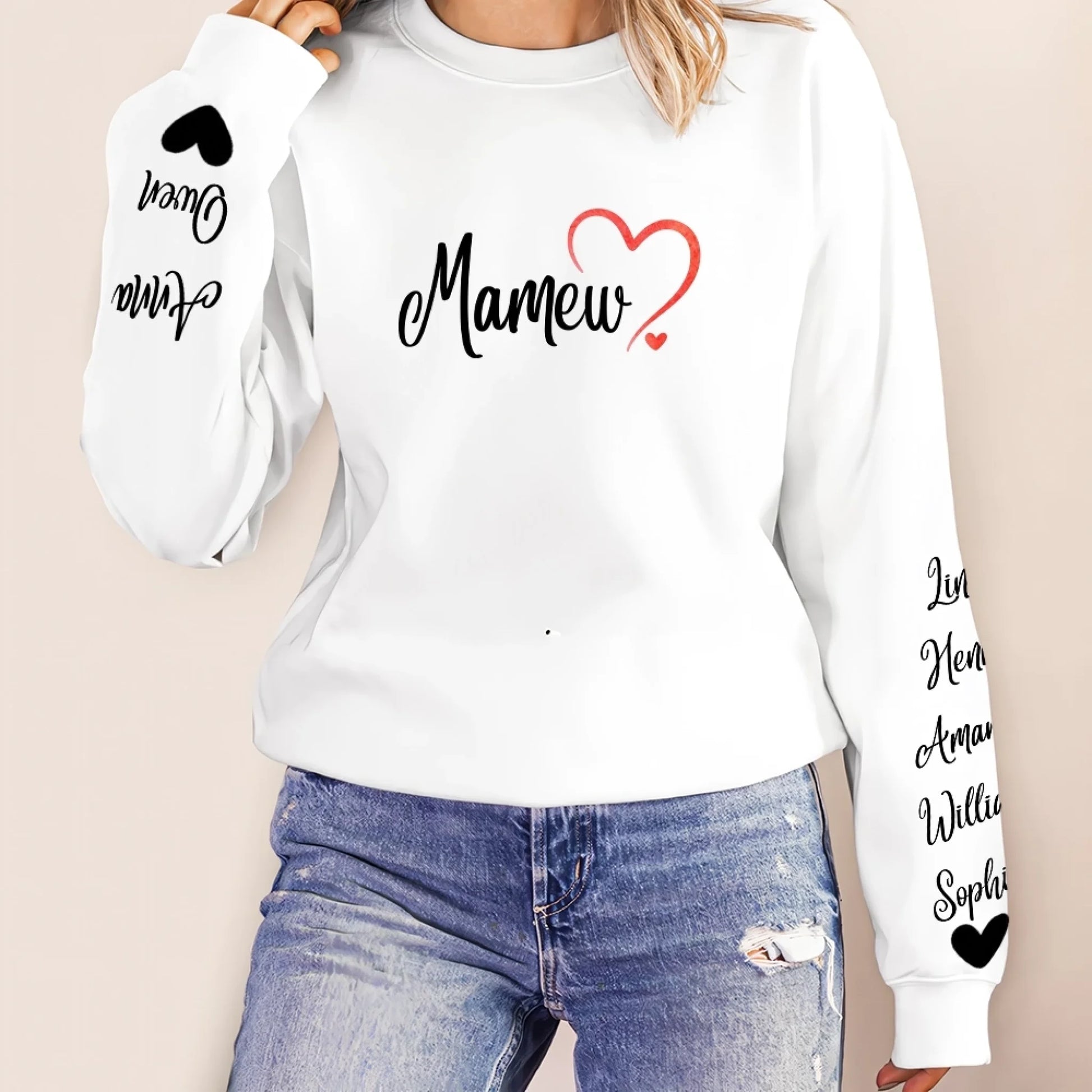 1. Grandma Sweatshirt with Heart – Cute Gift for Grandma