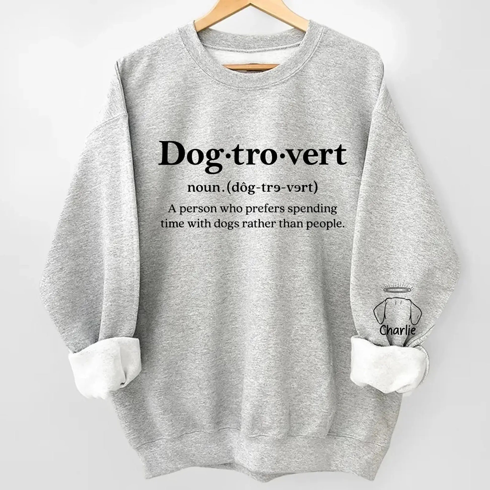 Dogtrovert, Cattrovert Sweatshirt - Personalized Dog, Cat Lover Gift Duconspace