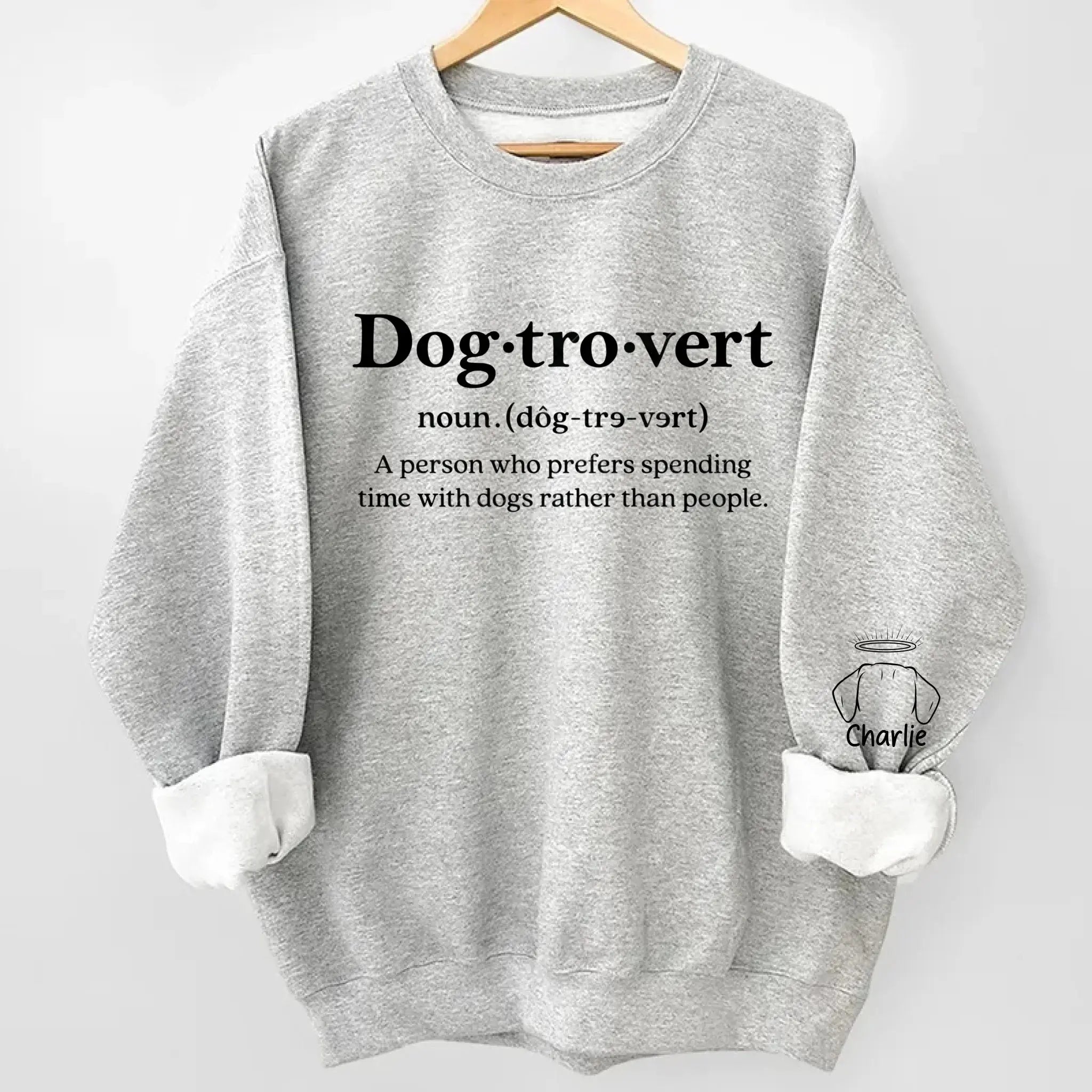 Dogtrovert, Cattrovert Sweatshirt - Personalized Dog, Cat Lover Gift Duconspace