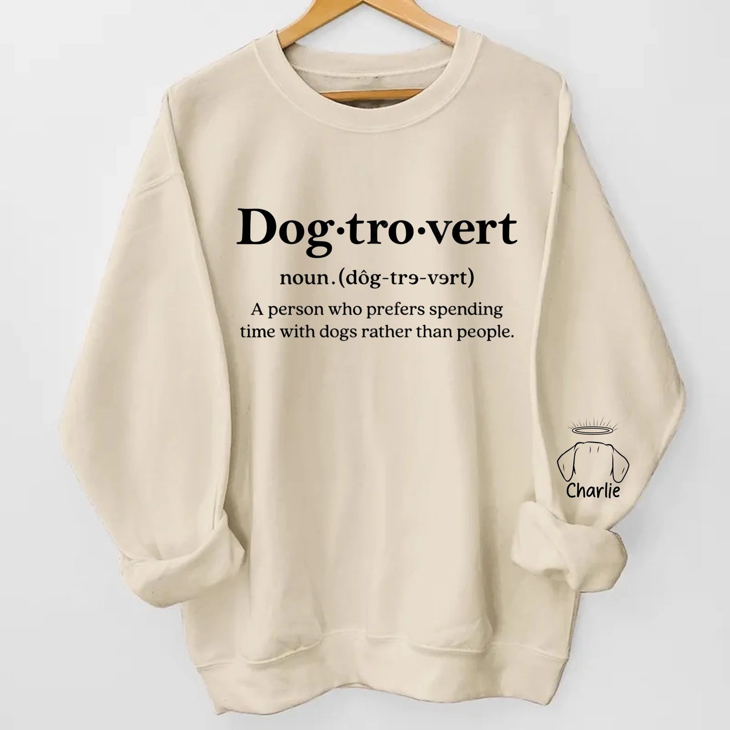 Dogtrovert, Cattrovert Sweatshirt - Personalized Dog, Cat Lover Gift