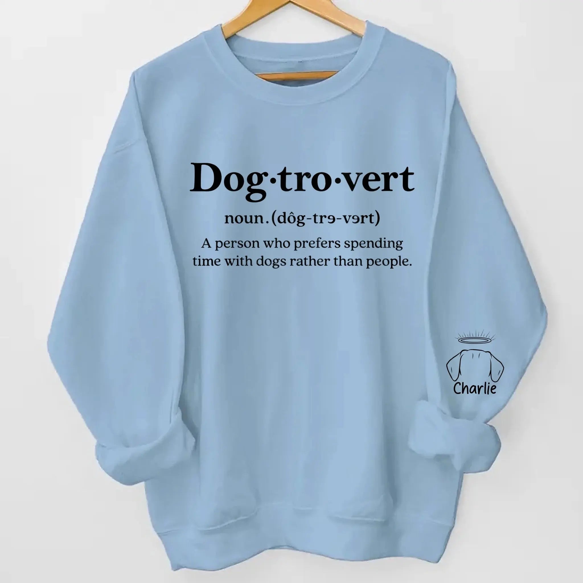 Dogtrovert, Cattrovert Sweatshirt - Personalized Dog, Cat Lover Gift Duconspace