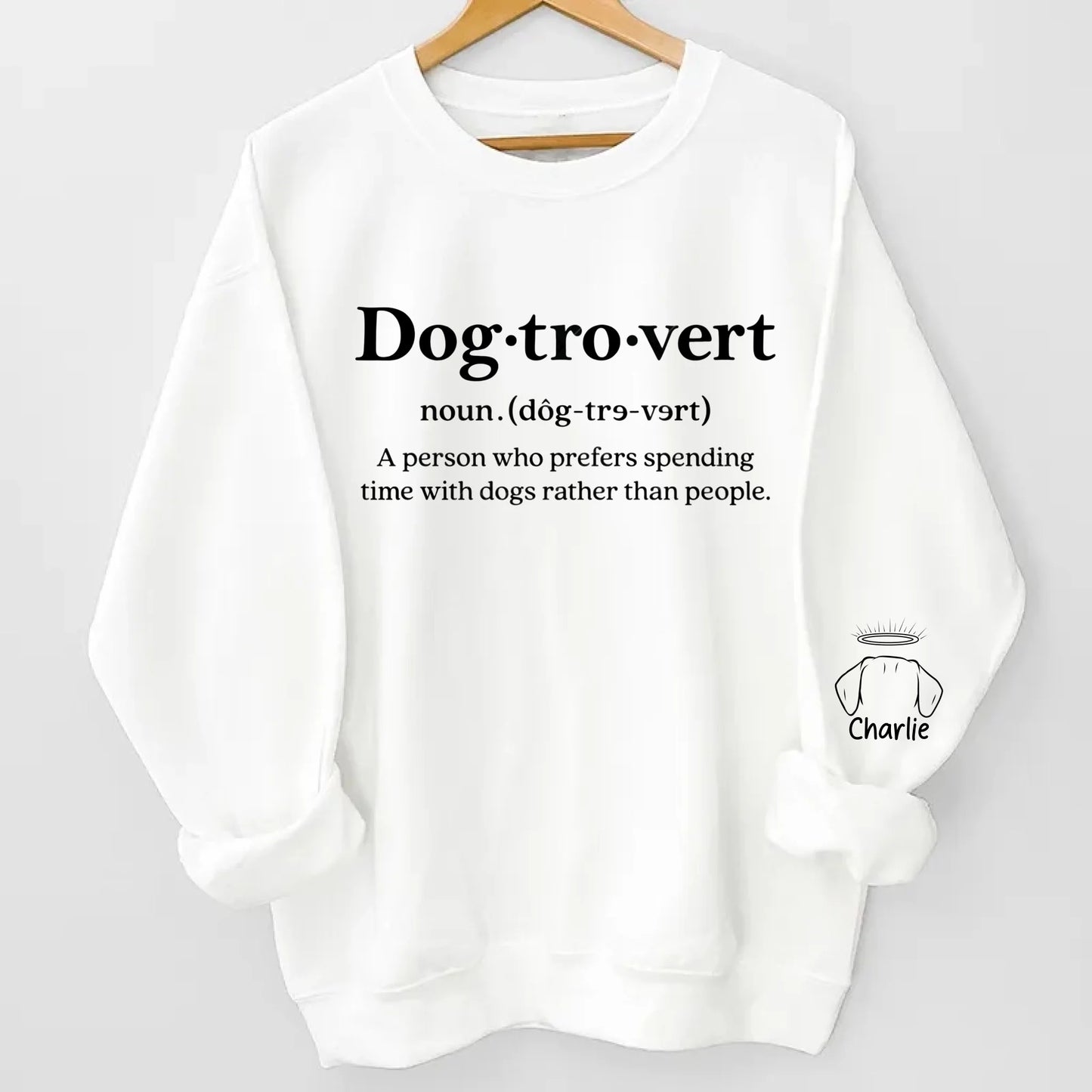 Dogtrovert, Cattrovert Sweatshirt - Personalized Dog, Cat Lover Gift