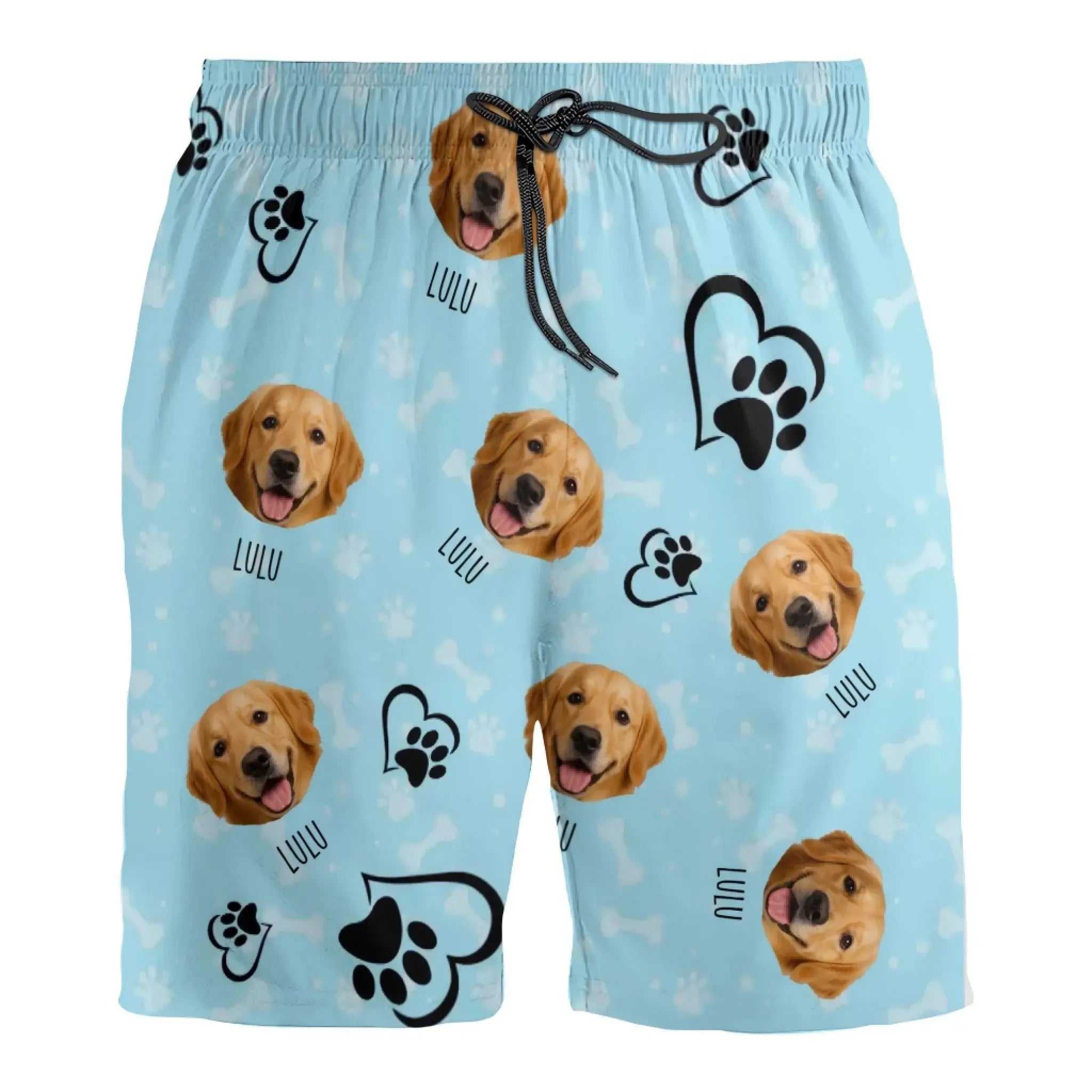 Custom Pet Face Swim Shorts – Personalized Pet Name Beach Shorts, Funny Summer Gift for Pet Lovers - 1
