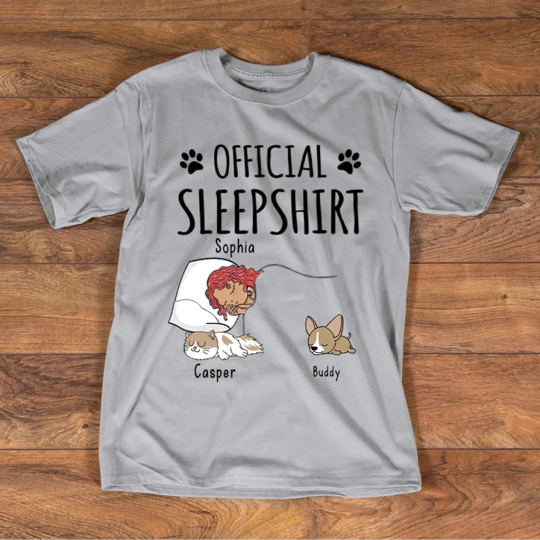 Official Sleep Shirt - Dog Cat Personalized T-Shirt Custom T shirts for Women Unisex Standard T-Shirt - 2