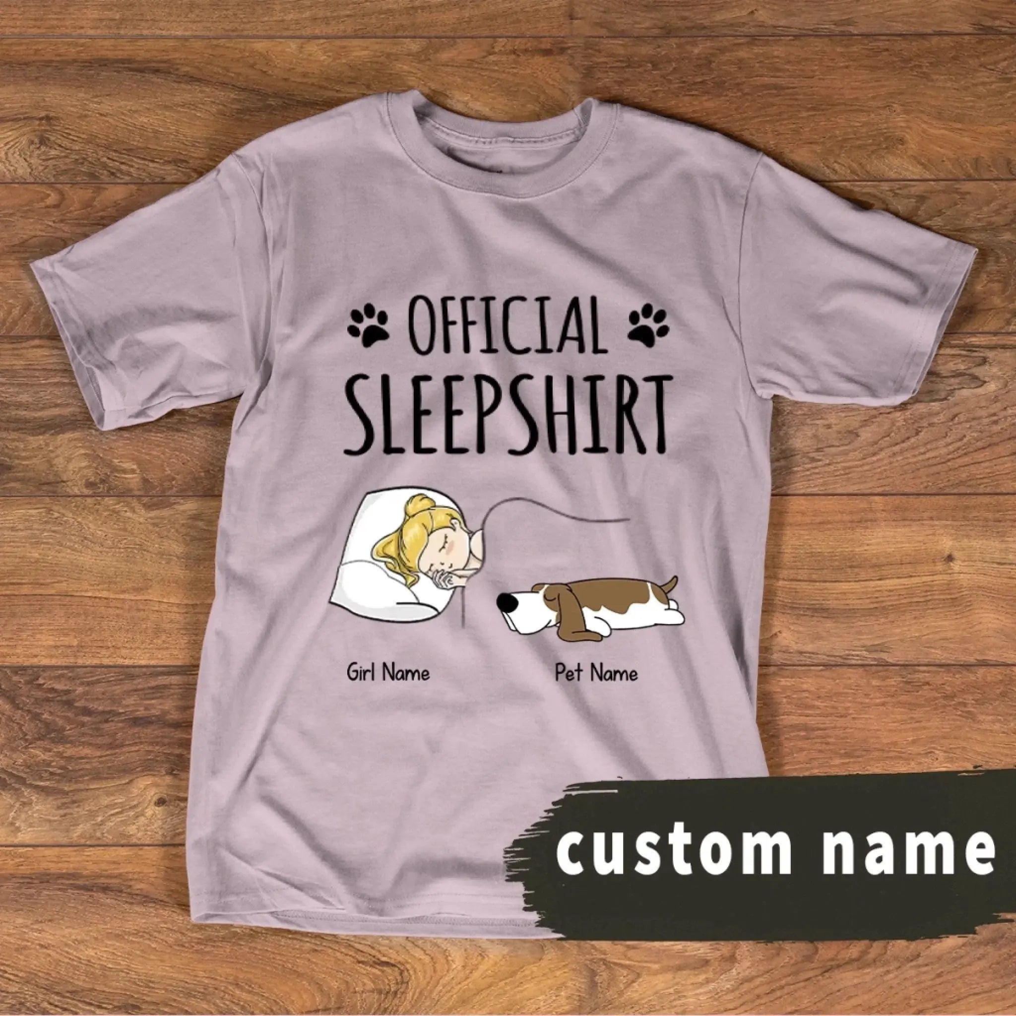 Official Sleep Shirt - Dog Cat Personalized T-Shirt Custom T shirts for Women Unisex Standard T-Shirt - 7