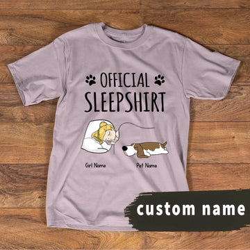 Official Sleep Shirt - Dog Cat Personalized T-Shirt Custom T shirts for Women Unisex Standard T-Shirt - 7