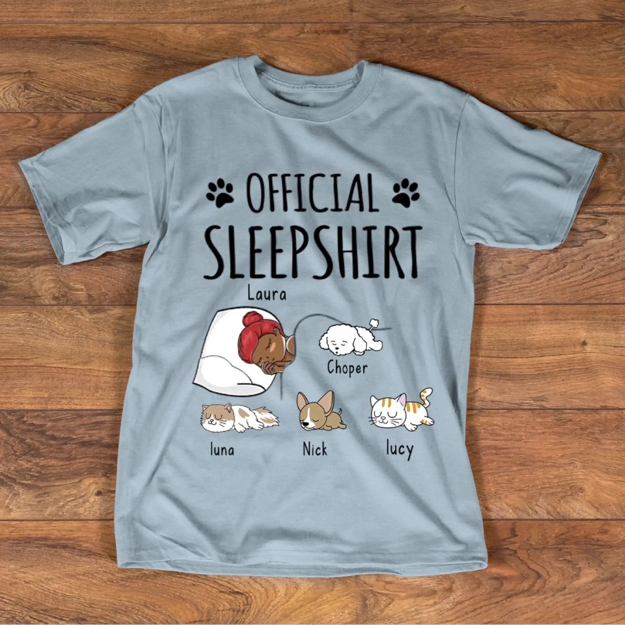 Official Sleep Shirt - Dog Cat Personalized T-Shirt Custom T shirts for Women Unisex Standard T-Shirt - 4