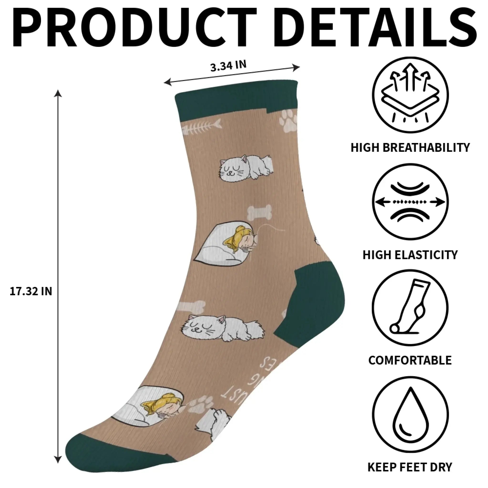 Custom Pet & Girl Name Socks – Funny “We’re Not Sleeping” Gift-3