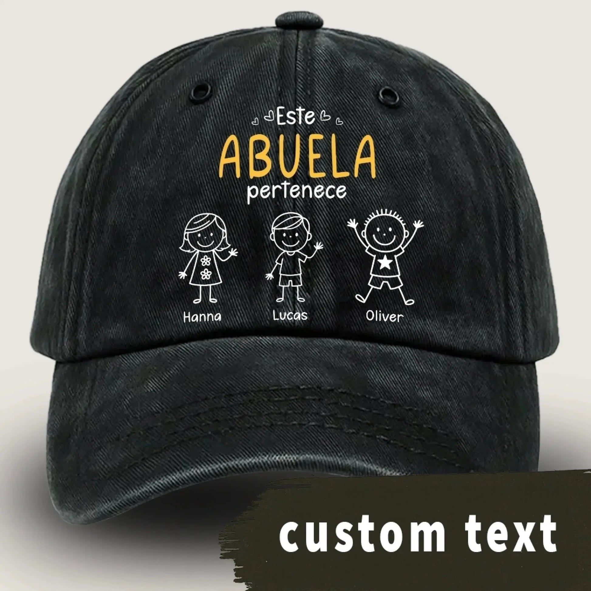 Gorra Personalizada para Abuela con Nombres de los Nietos – Regalo Original para el Día del Padre, Cumpleaños o Navidad-1
