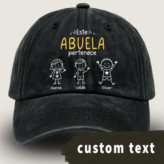 Gorra Personalizada para Abuela con Nombres de los Nietos – Regalo Original para el Día del Padre, Cumpleaños o Navidad-1