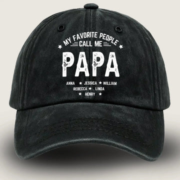 Custom Dad Hat – Personalized with DadPapaGrandpa or Your Nickname & Kids’ or Grandkids’ Names-1