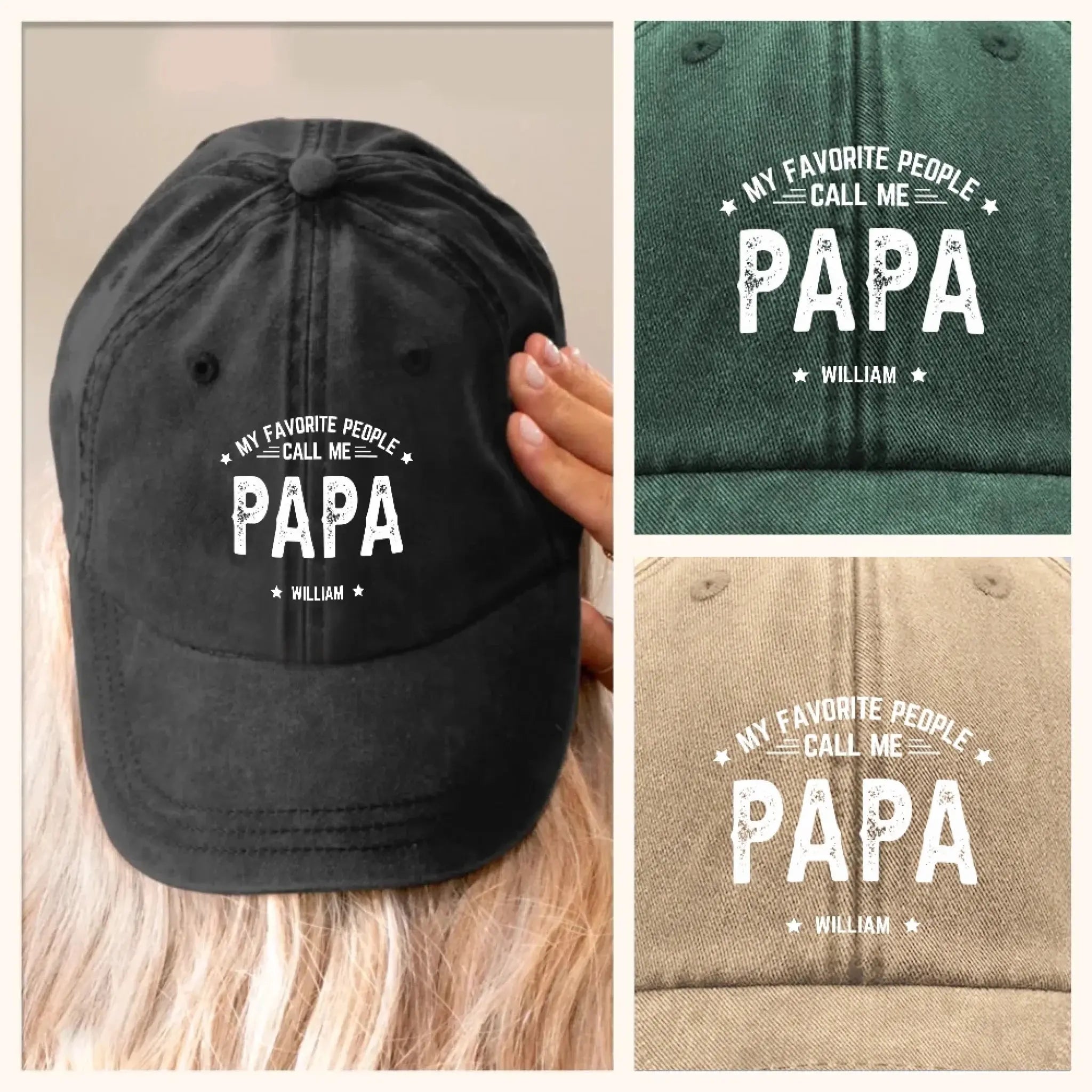 Custom Dad Hat – Personalized with DadPapaGrandpa or Your Nickname & Kids’ or Grandkids’ Names-2