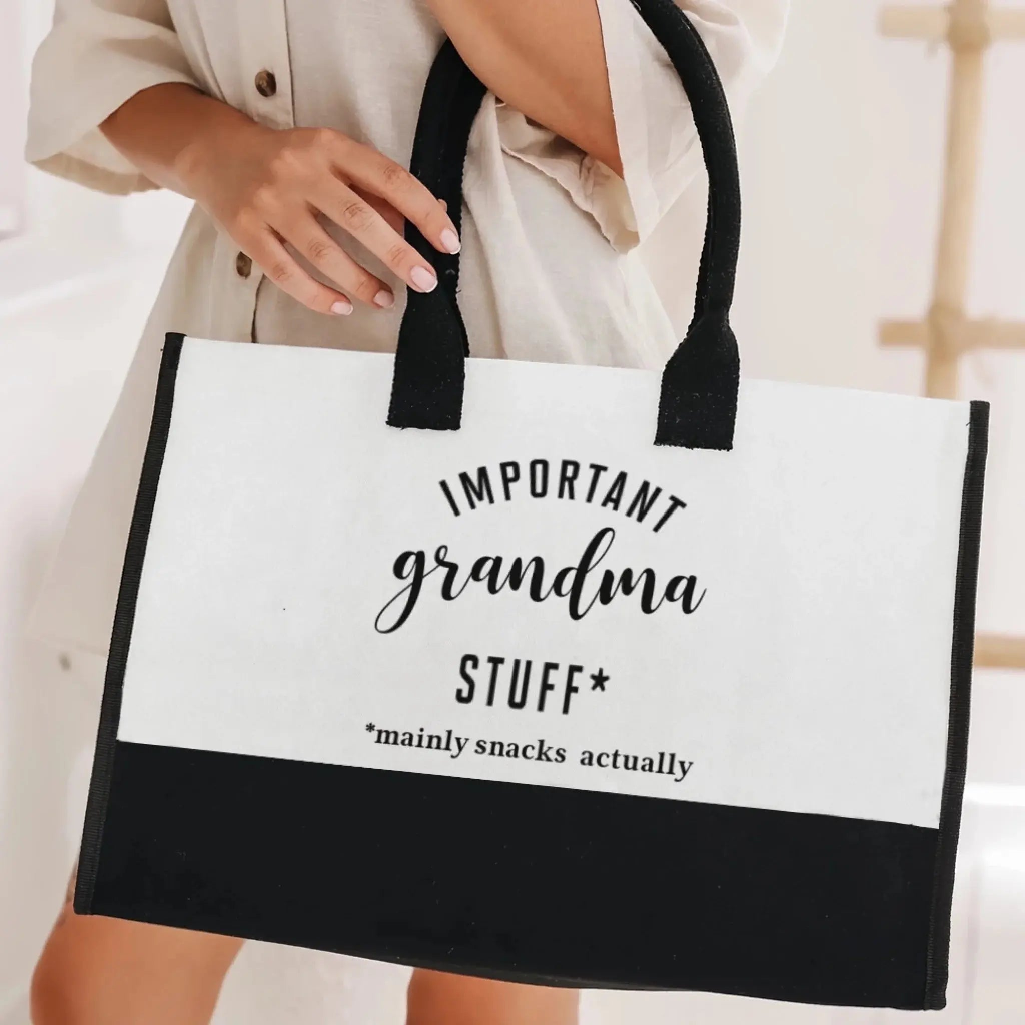 Gift for Grandma – Important Stuff Tote Bag-4