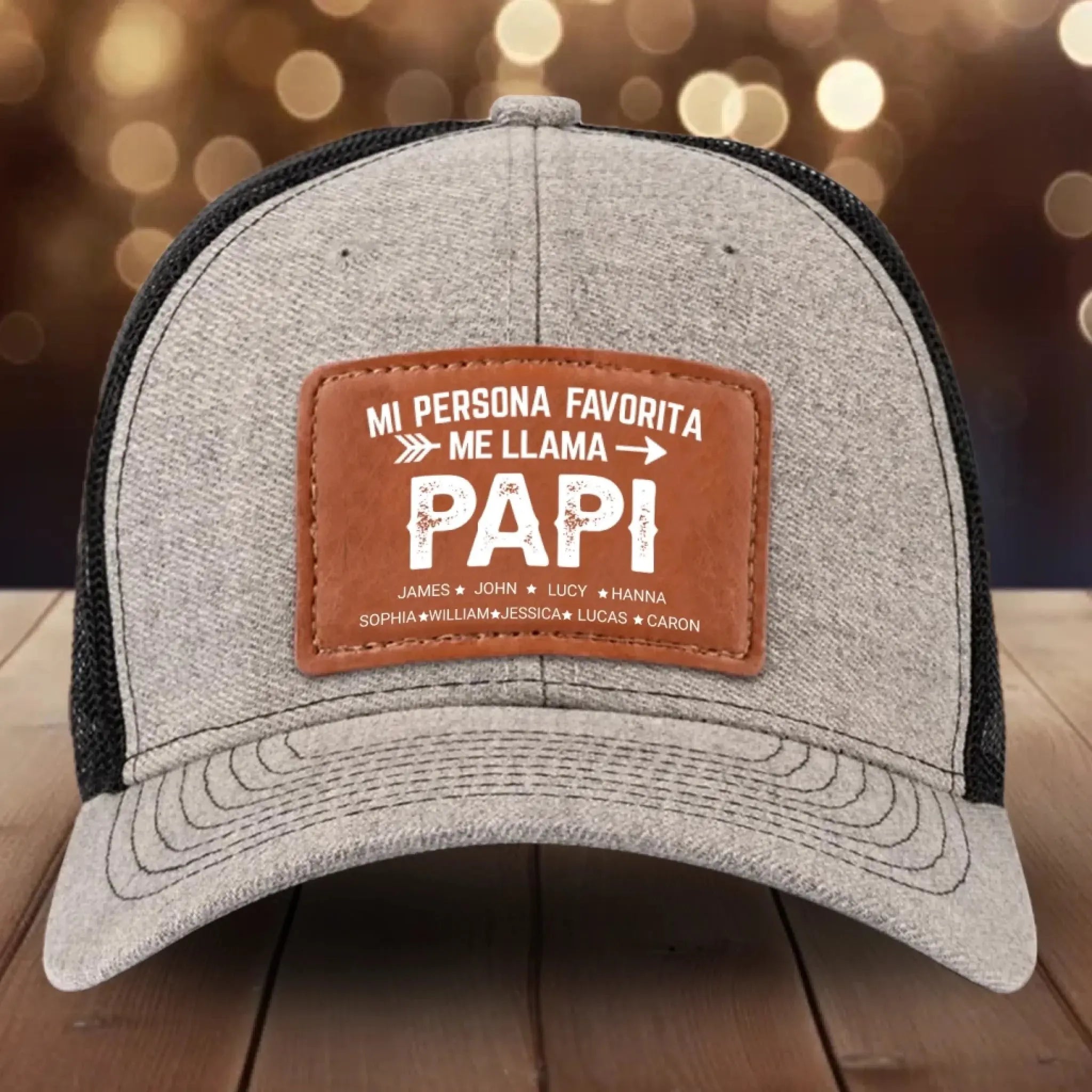 Gorra Personalizada Con Parche De Cuero - Regalo Para Abuelo-9