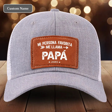 Gorra Personalizada Con Parche De Cuero - Regalo Para Abuelo-5