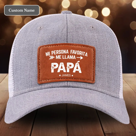 Gorra Personalizada Con Parche De Cuero - Regalo Para Abuelo-5