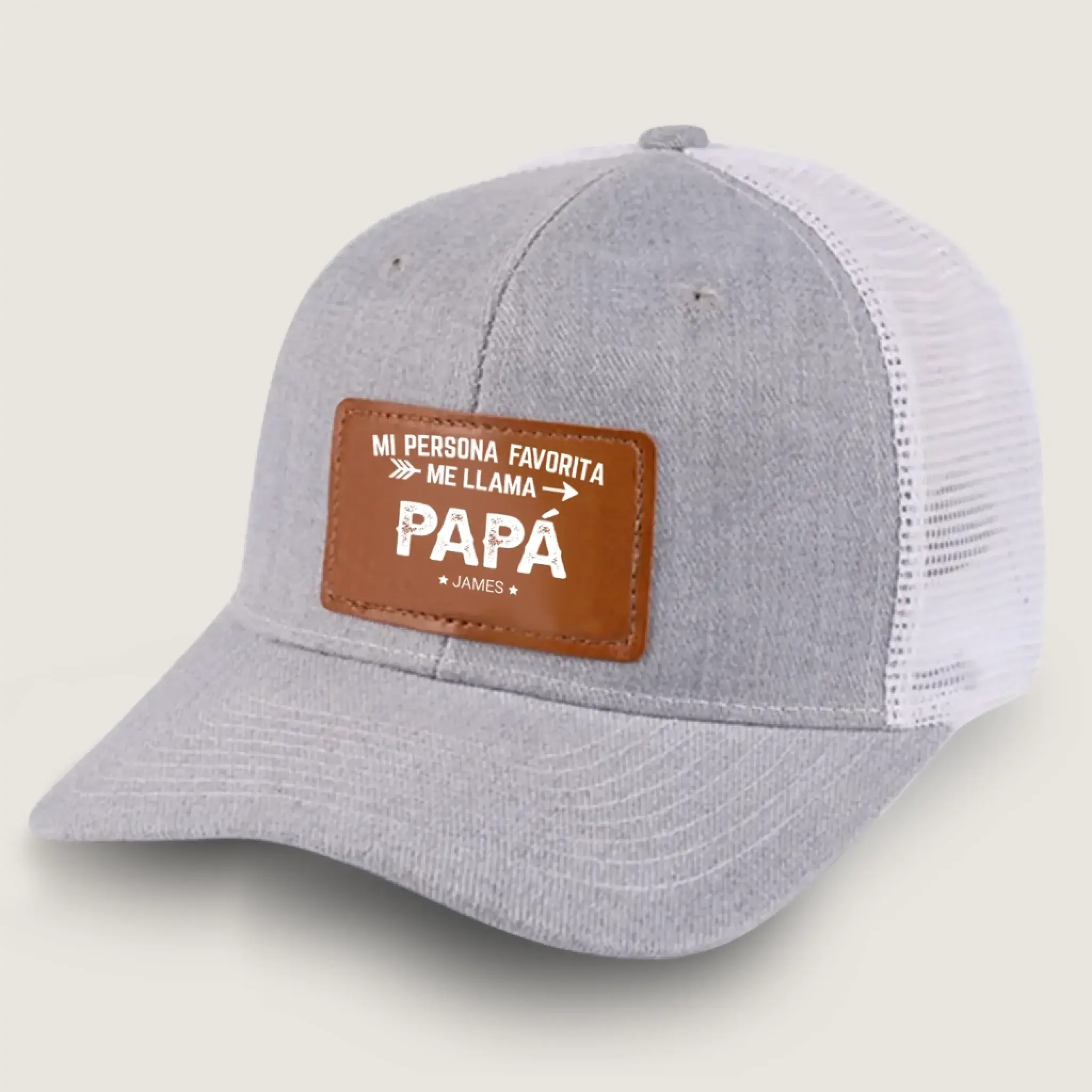 Gorra Personalizada Con Parche De Cuero - Regalo Para Abuelo-4