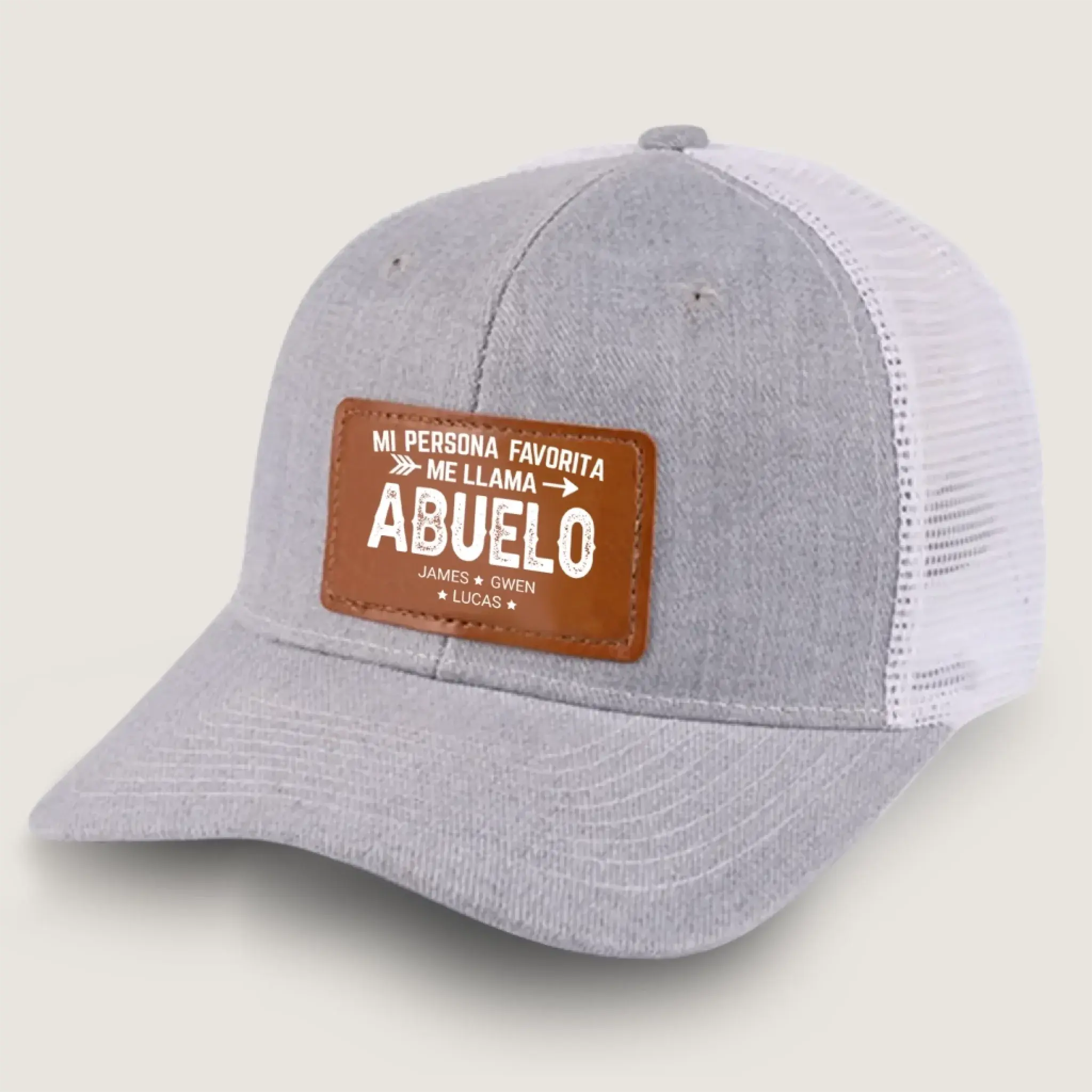 Gorra Personalizada Con Parche De Cuero - Regalo Para Abuelo-2