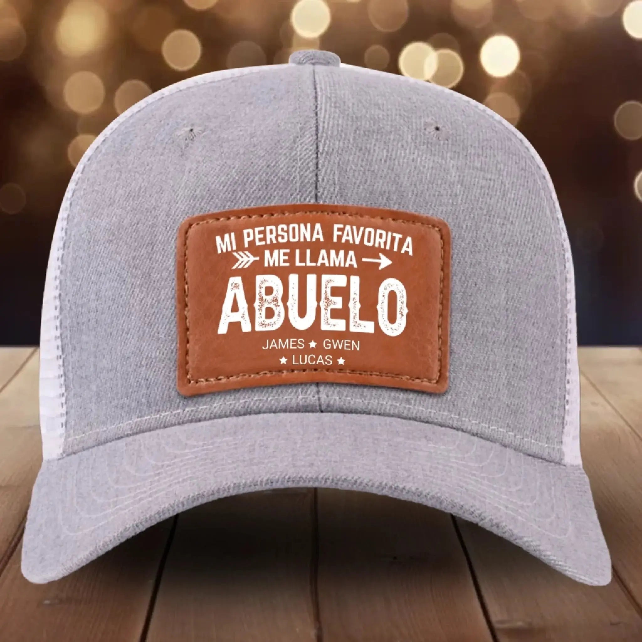 Gorra Personalizada Con Parche De Cuero - Regalo Para Abuelo-1