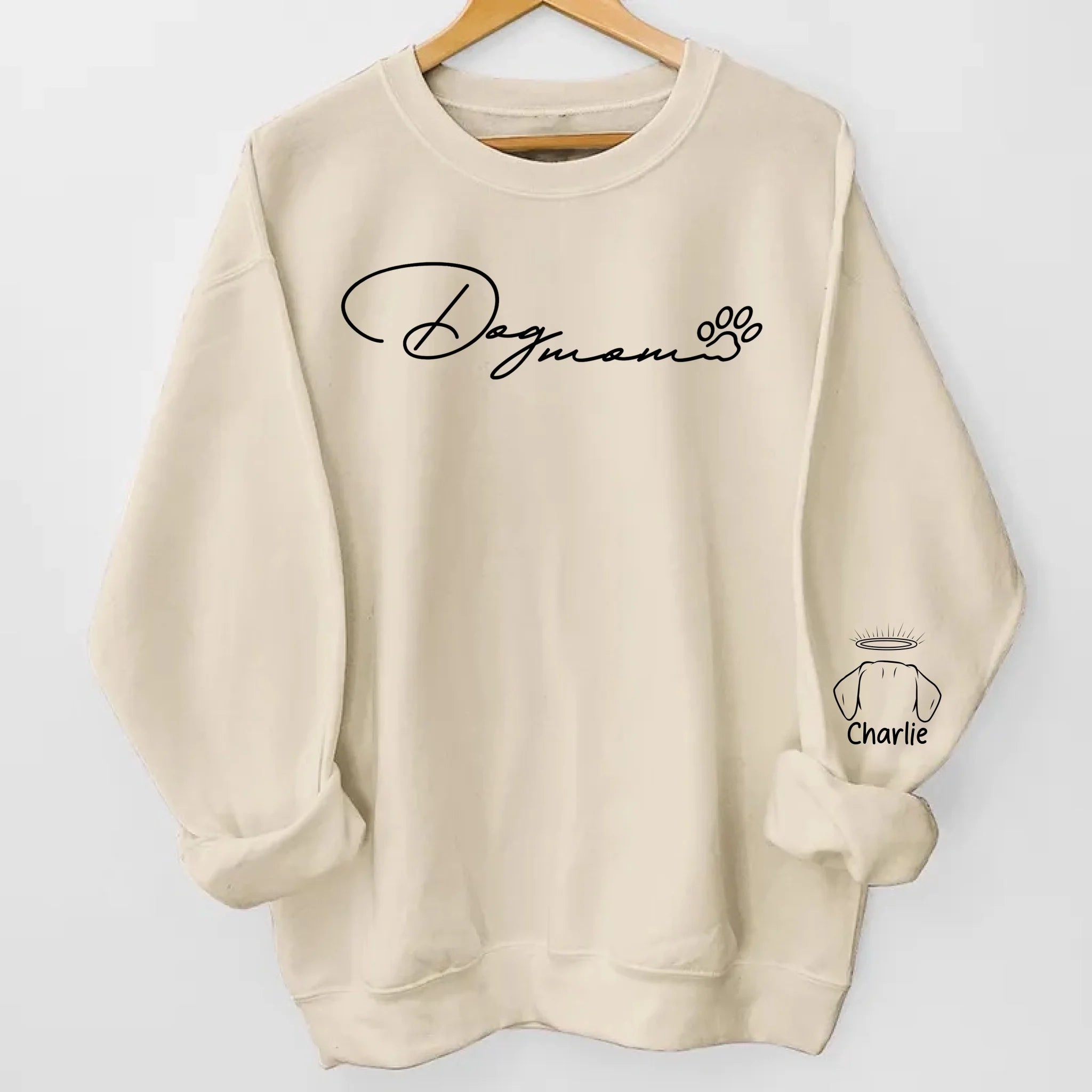 Dog Mom Hoodie with Paw Print – Cute Minimalist Sweatshirt for Dog Lovers