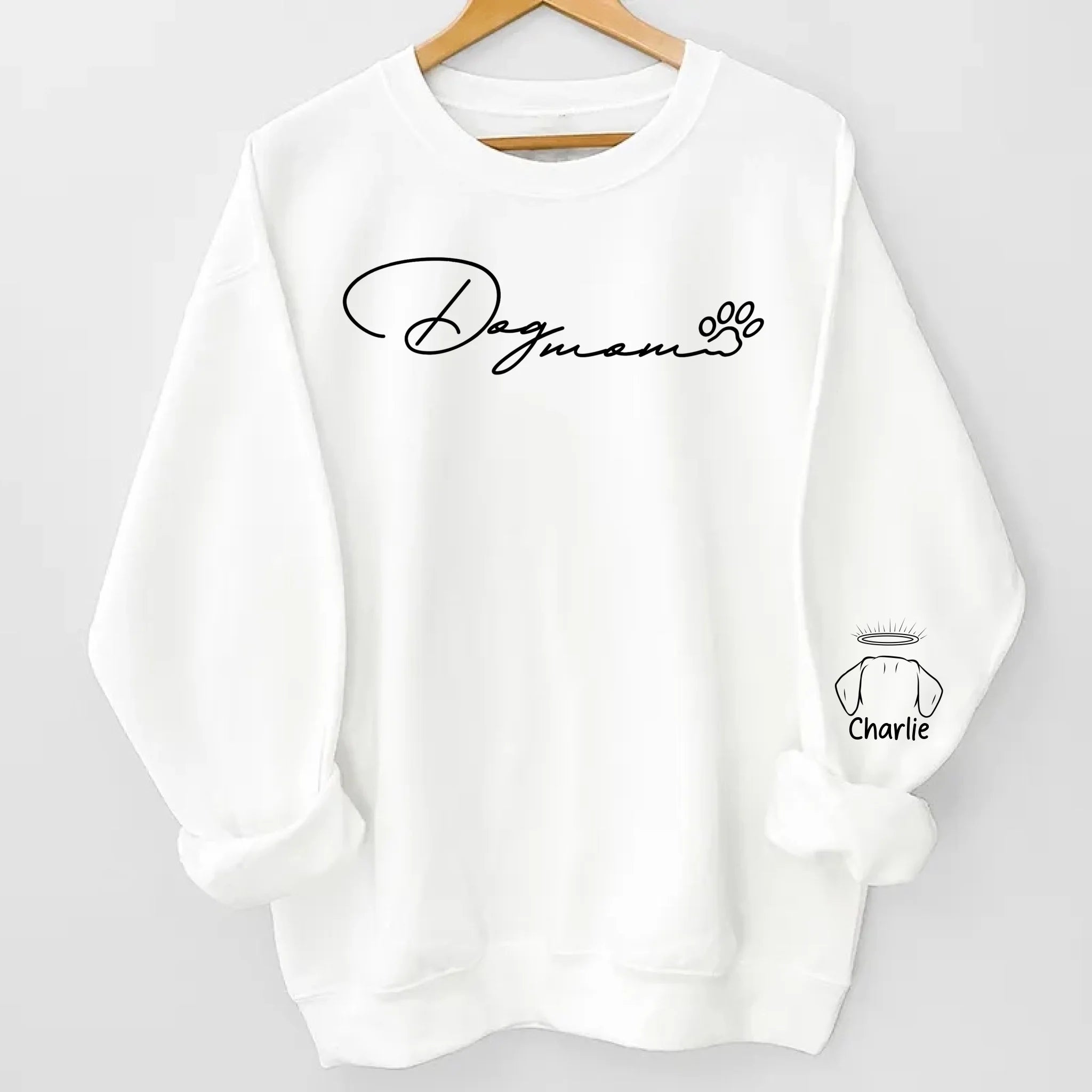 Dog Mom Hoodie with Paw Print – Cute Minimalist Sweatshirt for Dog Lovers