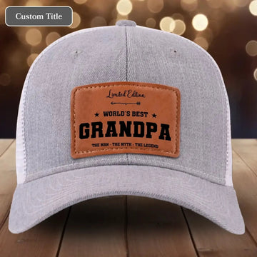 Men's Hat Gifts - Trucker Hat Leather Pattern Baseball Cap-4