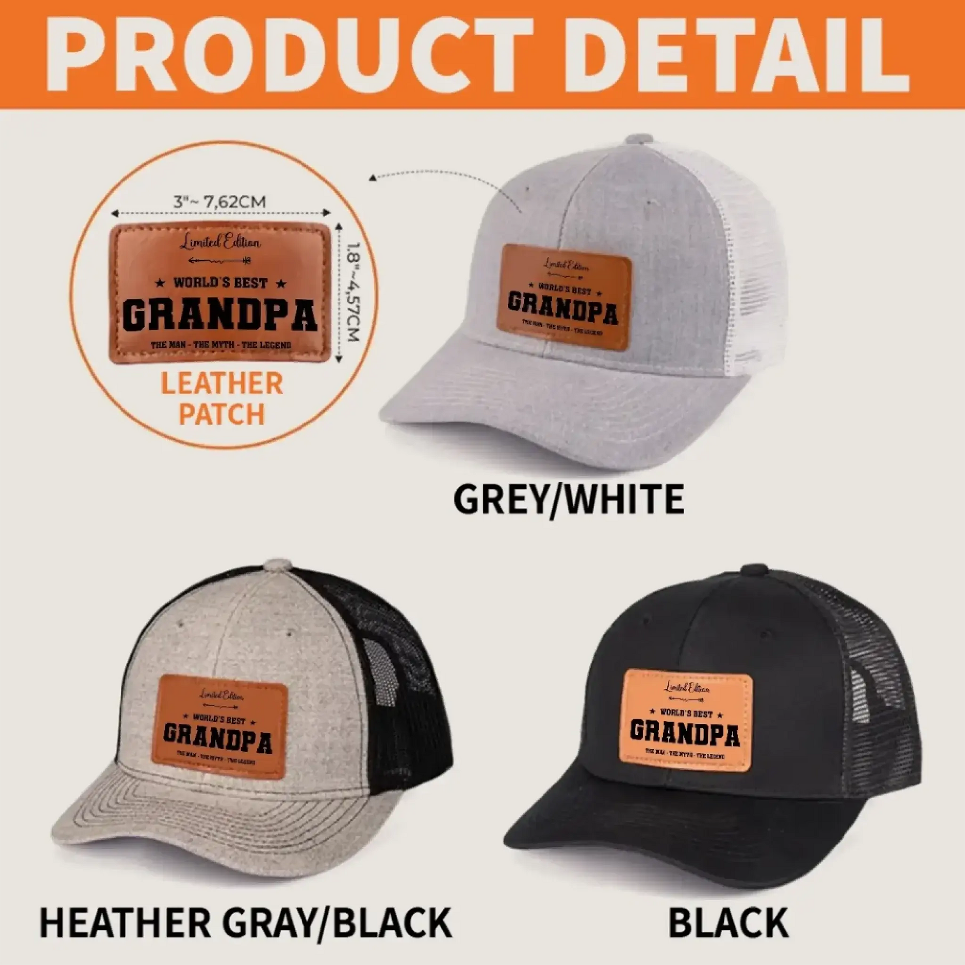 Men's Hat Gifts - Trucker Hat Leather Pattern Baseball Cap-5