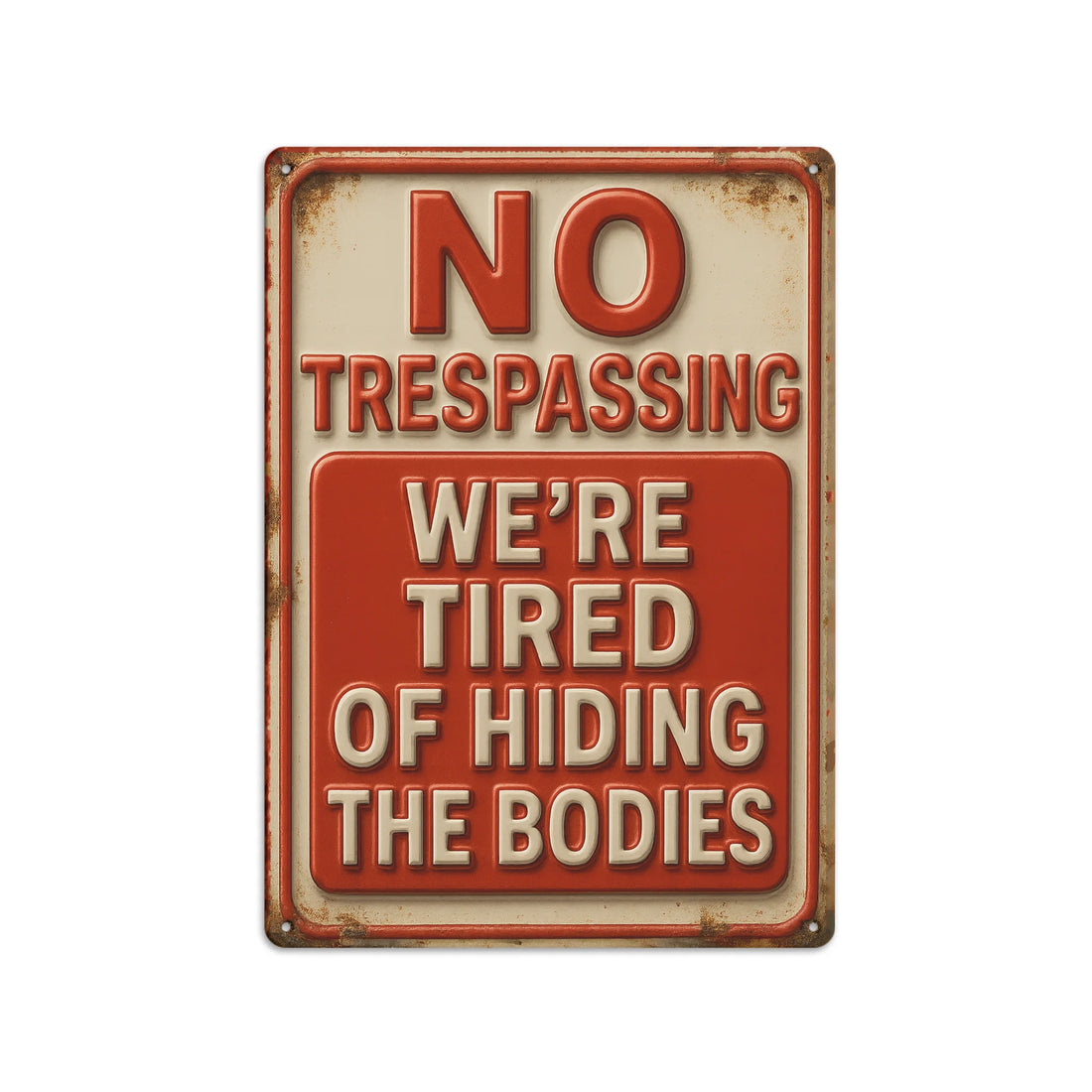 Duconspace Metal Sign Portrait Funny Warning Metal Sign