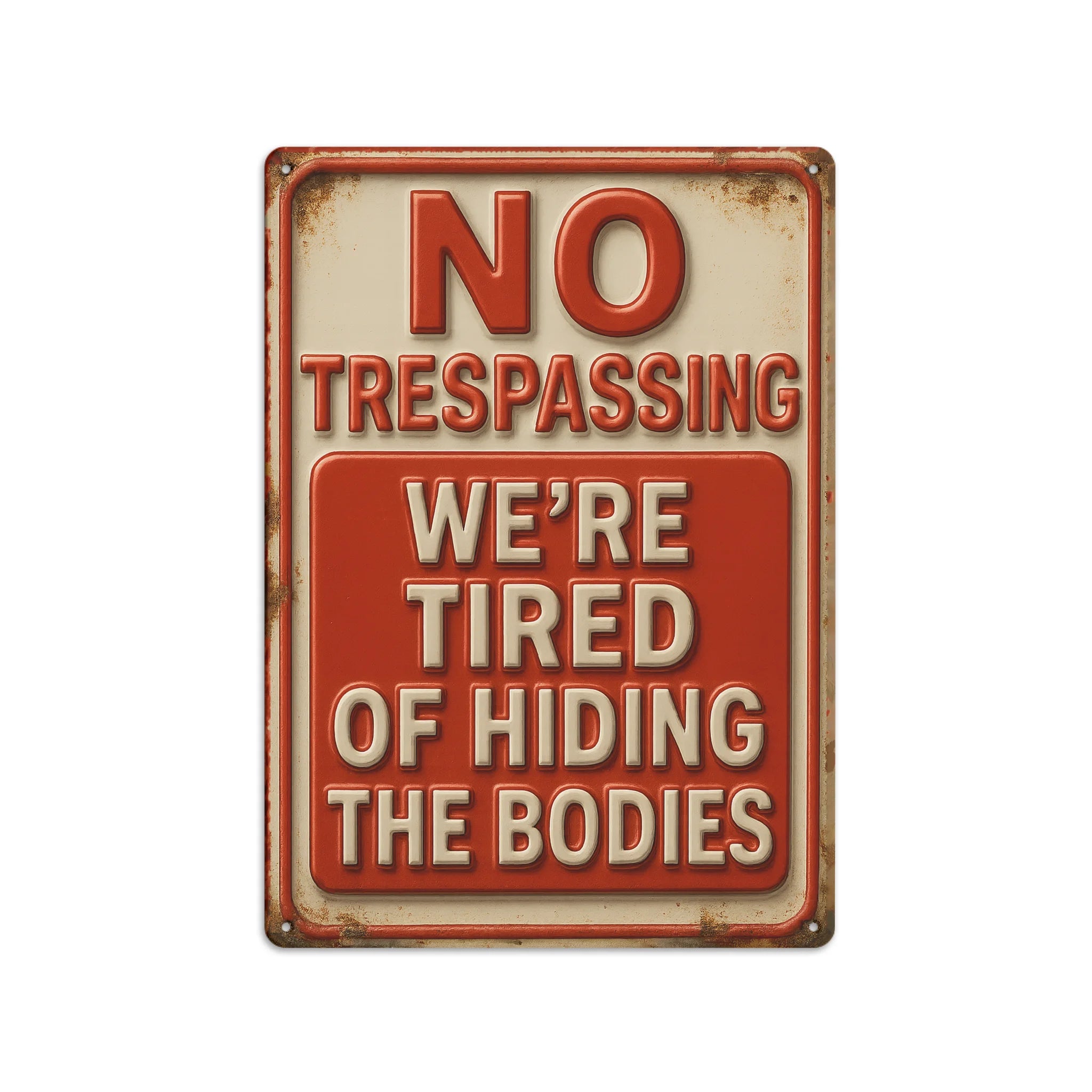 Duconspace Metal Sign Portrait Funny Warning Metal Sign