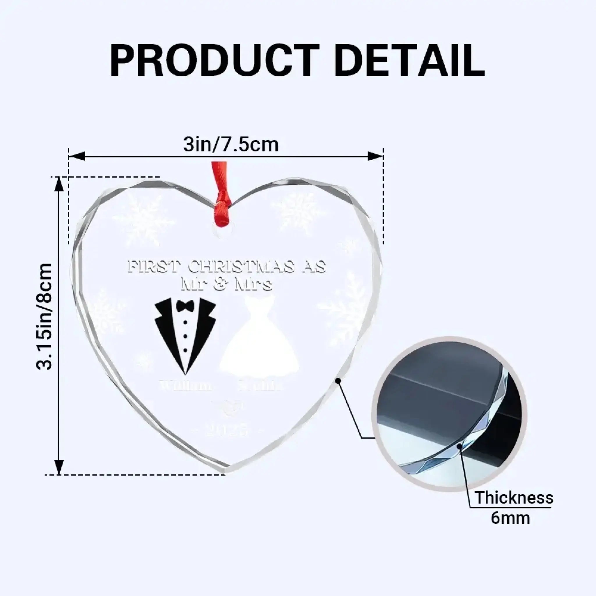 Custom Glass Ornament - Personalized Christmas Wedding Gifts-5