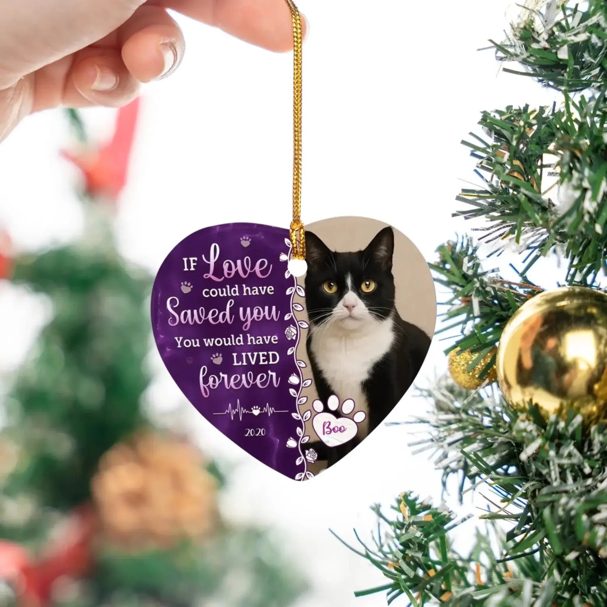 Custom Ceramic Heart Shaped, Memorial Personalized Ornament-8