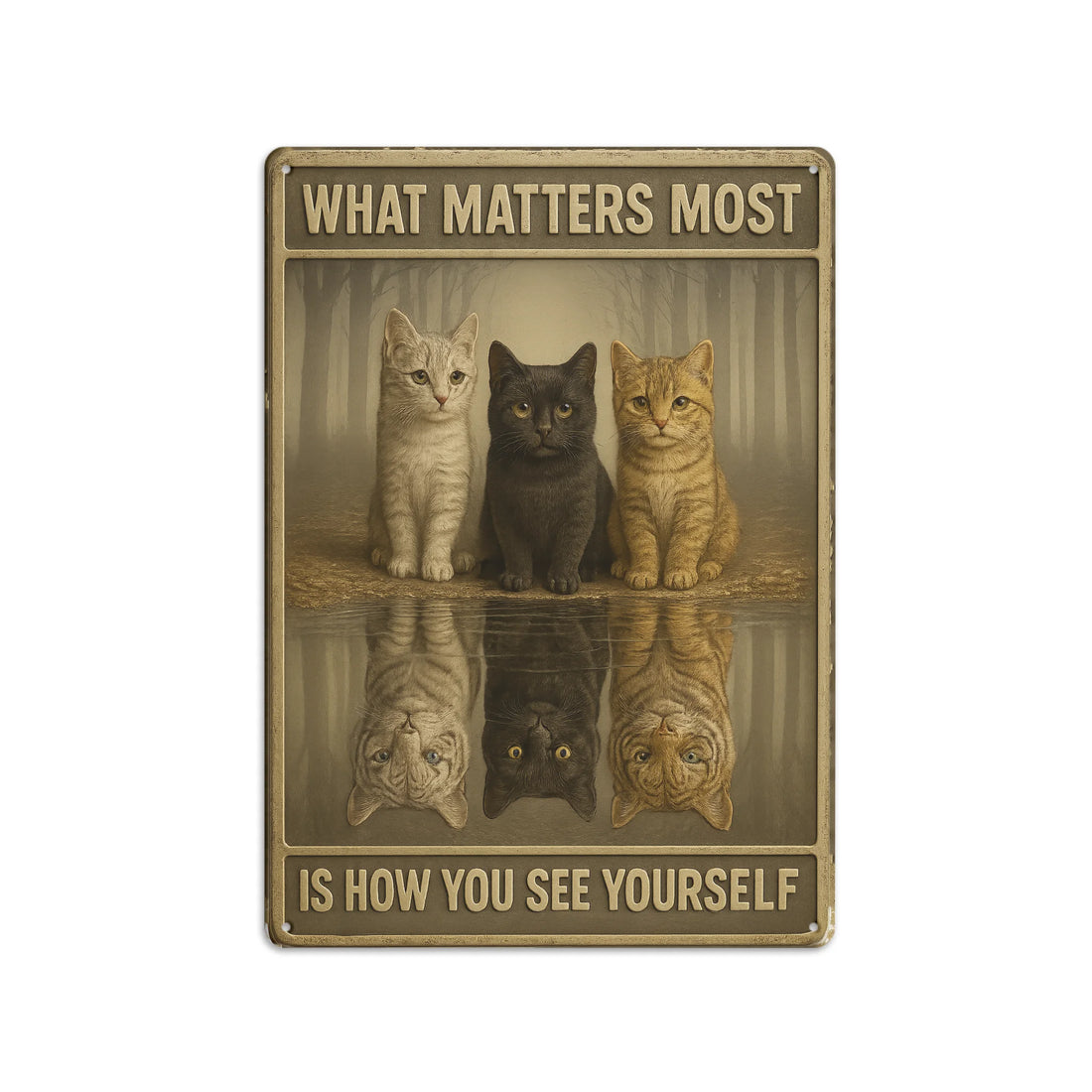Cat Metal Sign - What Matters Most is How You See Yourself