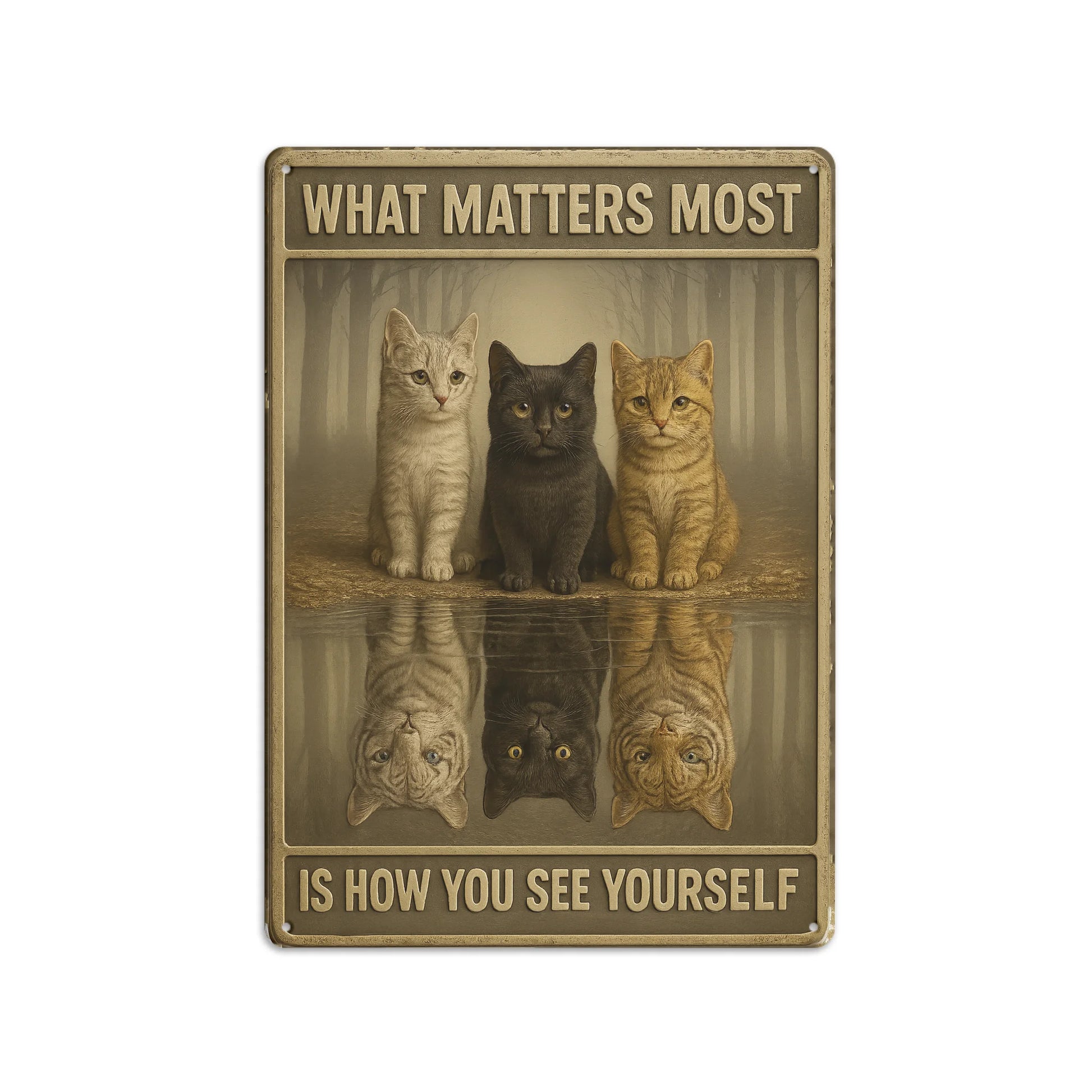 Cat Metal Sign - What Matters Most is How You See Yourself