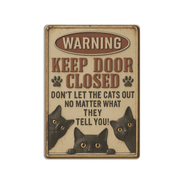 Gothic Black Cat Metal Sign, Vintage Antique Metal Signs