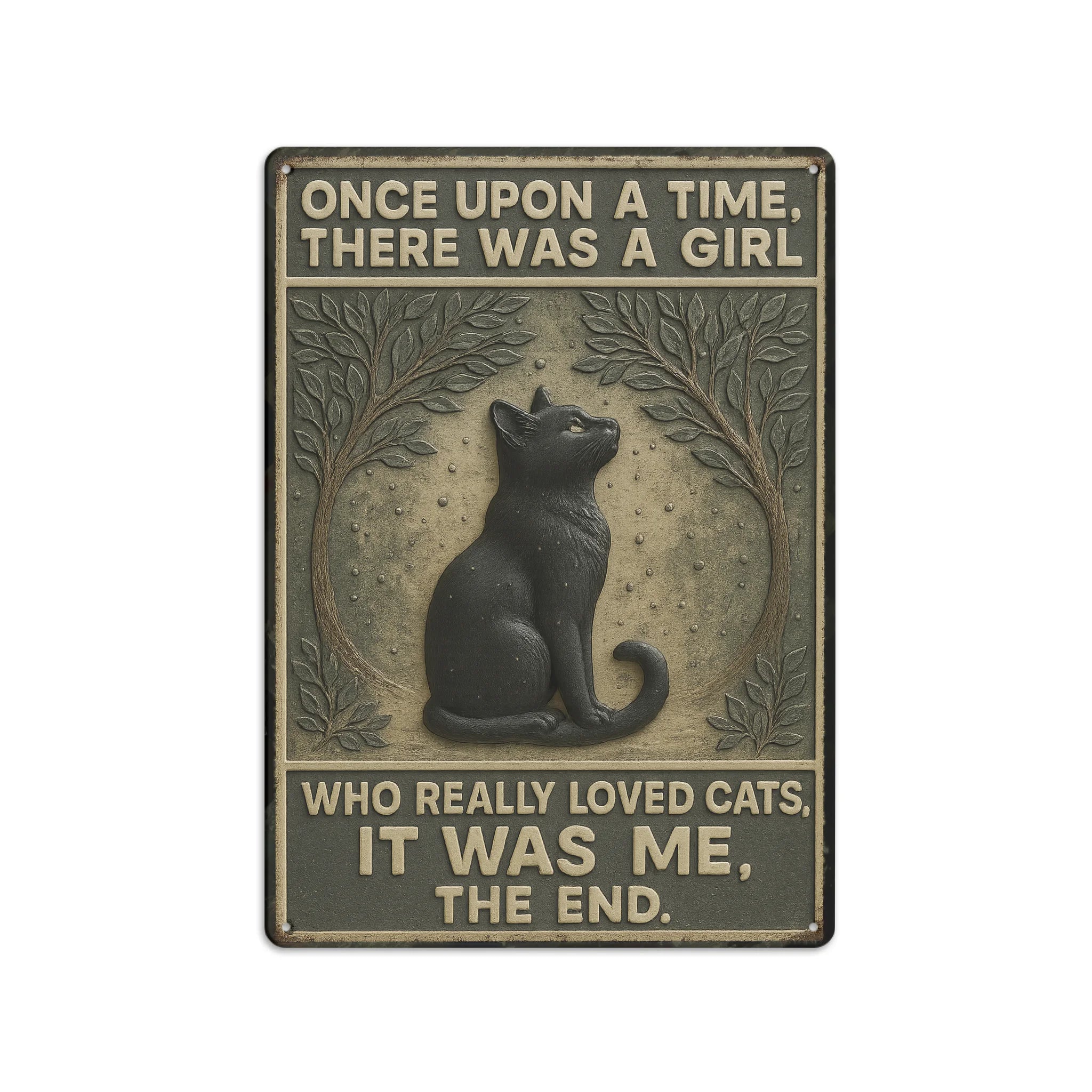 Black Cat Metal Sign, Once Upon A Time Metal Sign
