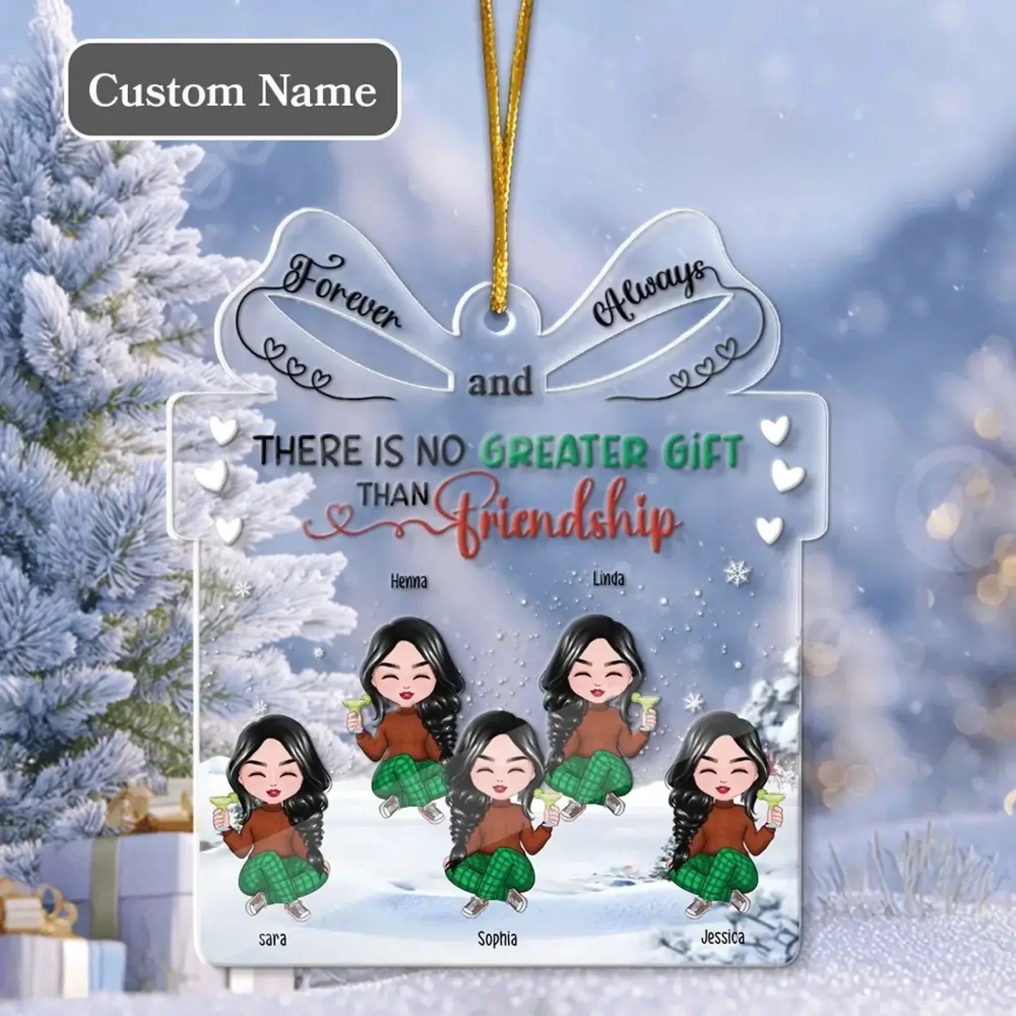 Custom Besties Ornament - Gift for Girl, Besties, Sister, Friendship-4
