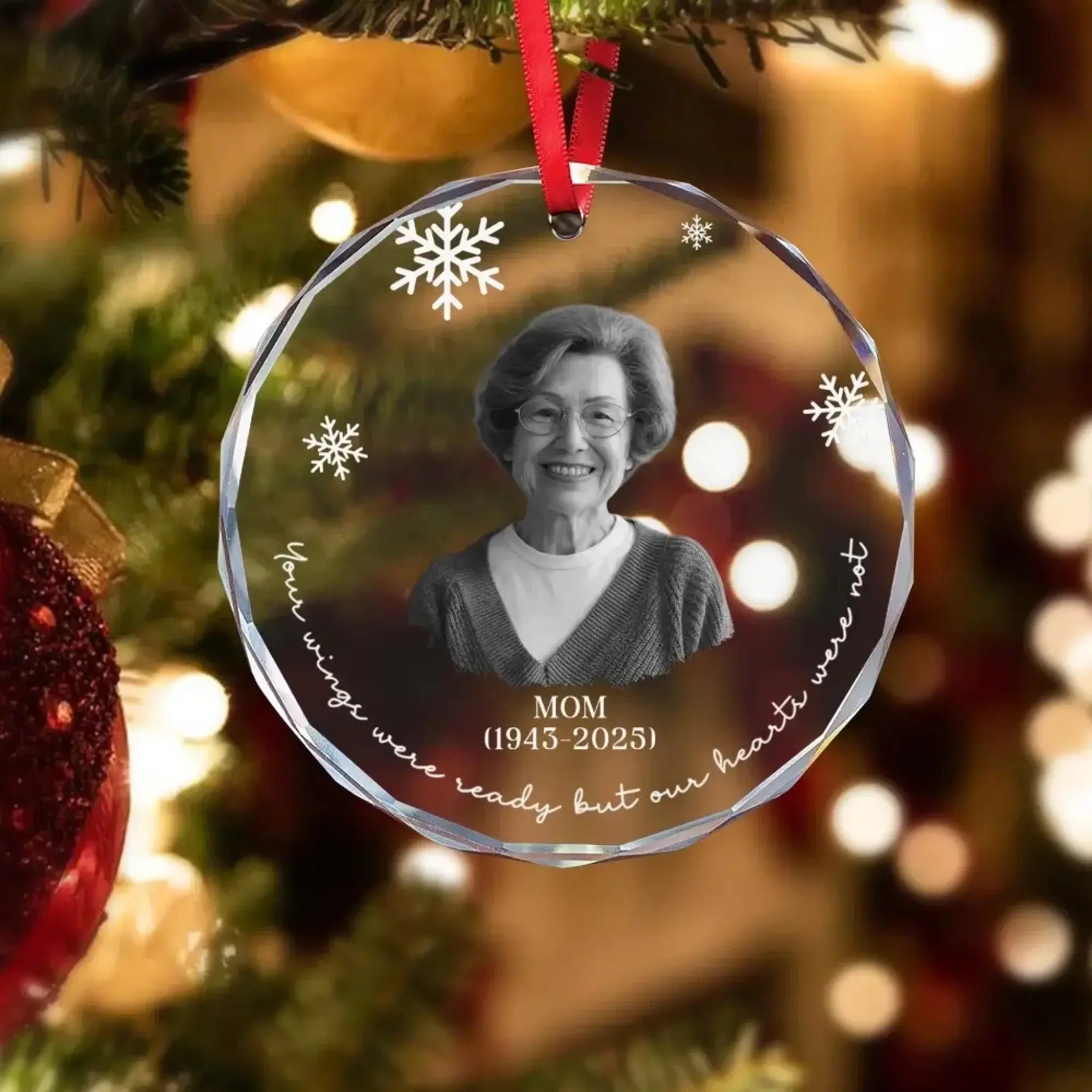 Personalized Memorial - Engraved Photo Christmas Ornament Gift-2