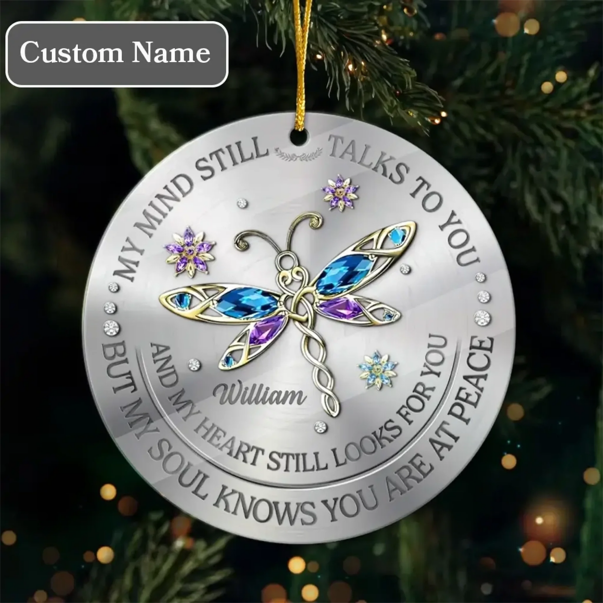 Acrylic Custom Shaped - My Soul Knows You Are at Peace Ornament-1