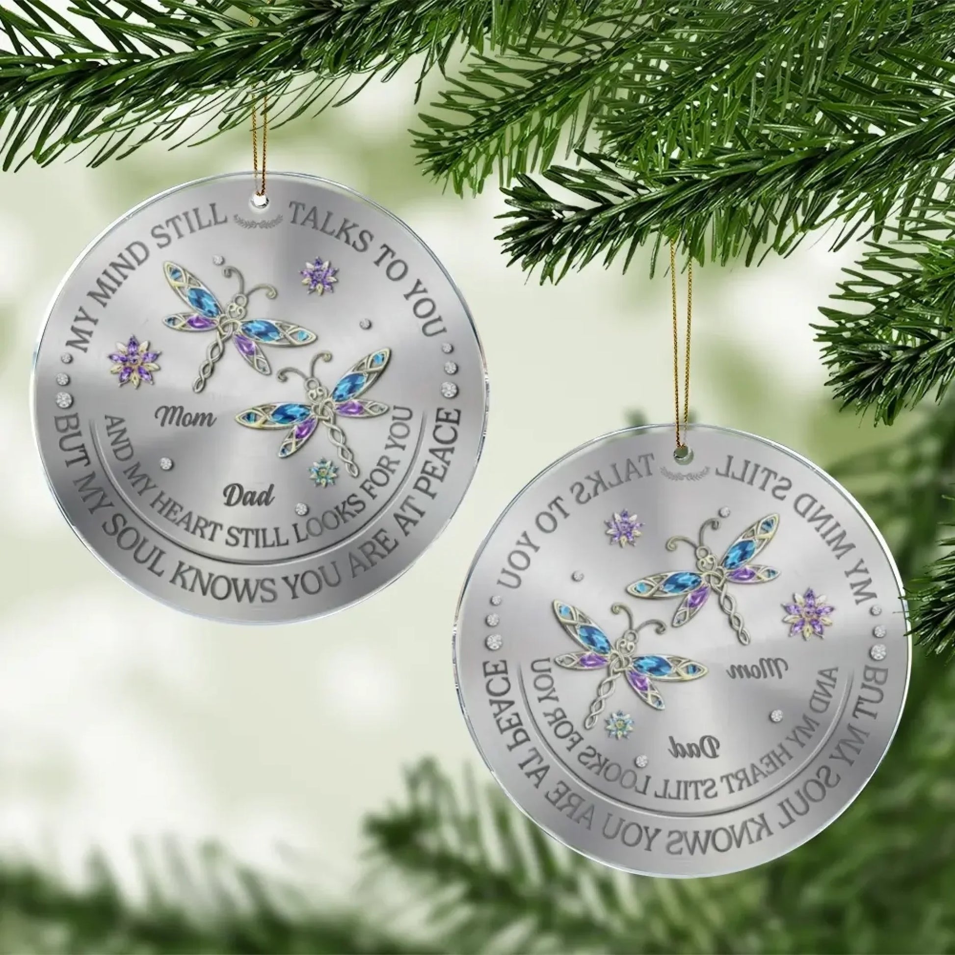 Acrylic Custom Shaped - My Soul Knows You Are at Peace Ornament-3