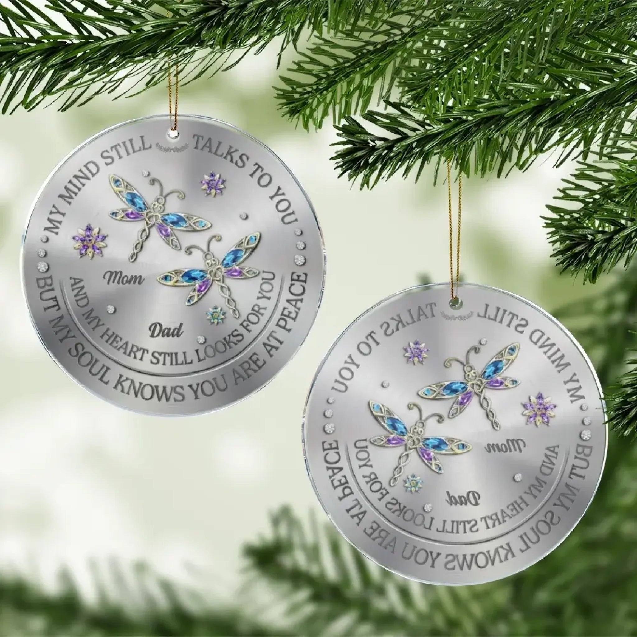 Acrylic Custom Shaped - My Soul Knows You Are at Peace Ornament-3