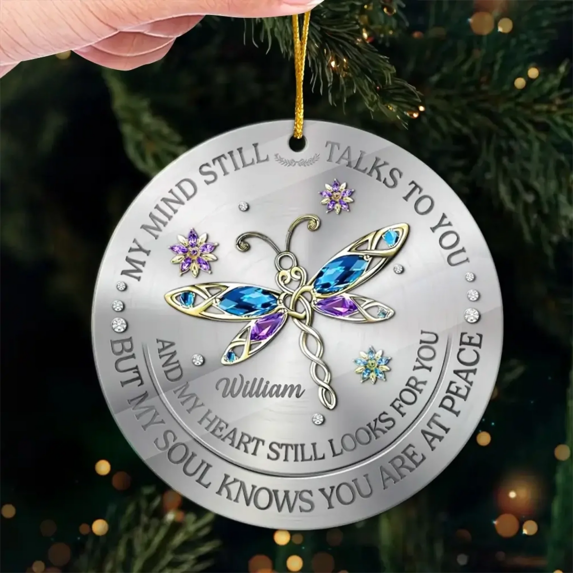Acrylic Custom Shaped - My Soul Knows You Are at Peace Ornament-2