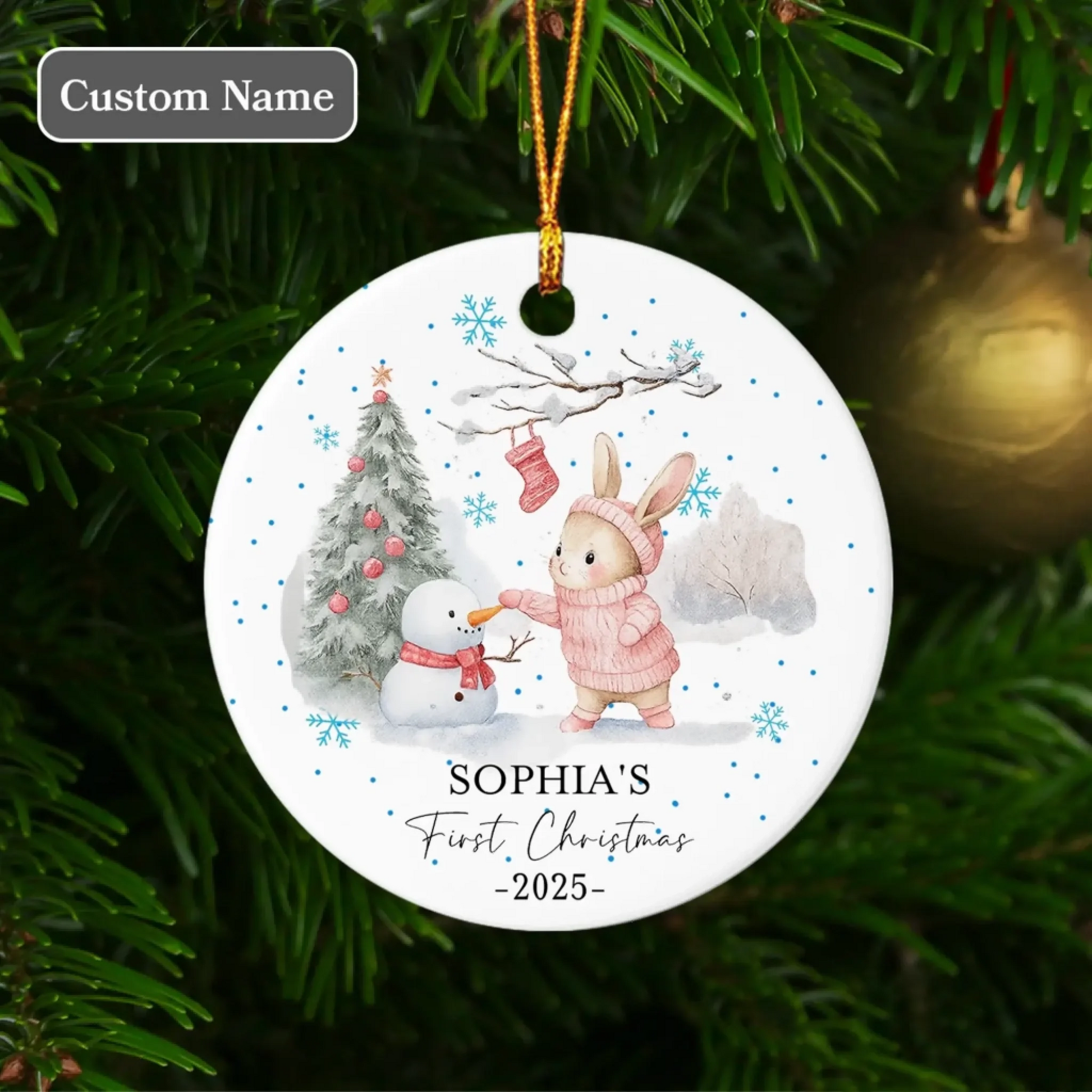 Custom Newborn Keepsake, Personalized Baby’s First Christmas Ornament-1