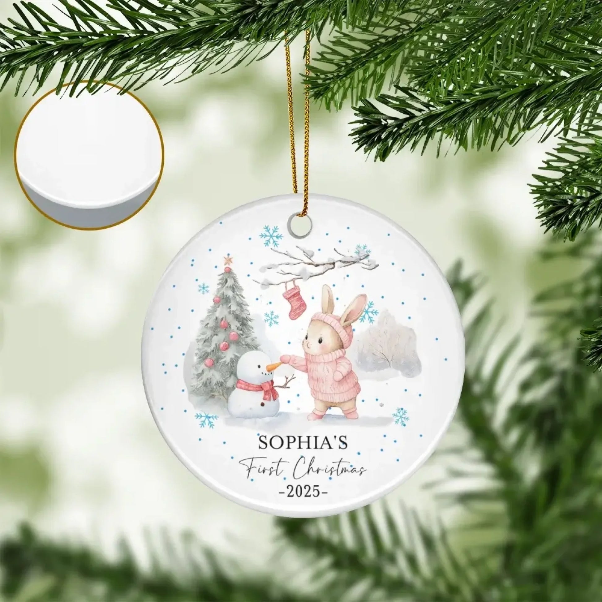 Custom Newborn Keepsake, Personalized Baby’s First Christmas Ornament-3