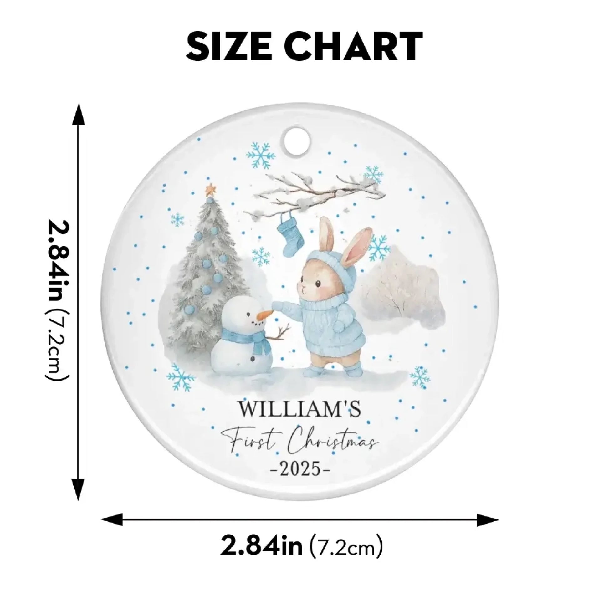 Custom Newborn Keepsake, Personalized Baby’s First Christmas Ornament-4