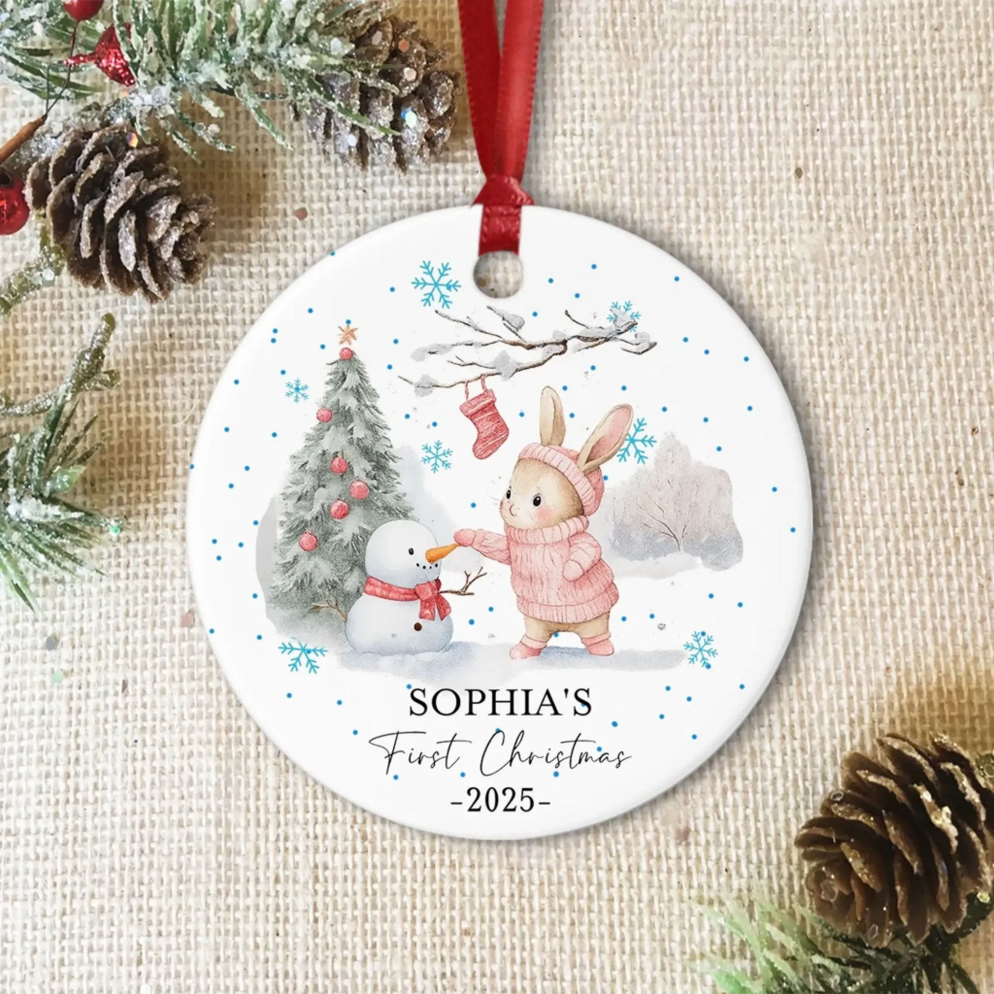 Custom Newborn Keepsake, Personalized Baby’s First Christmas Ornament-2