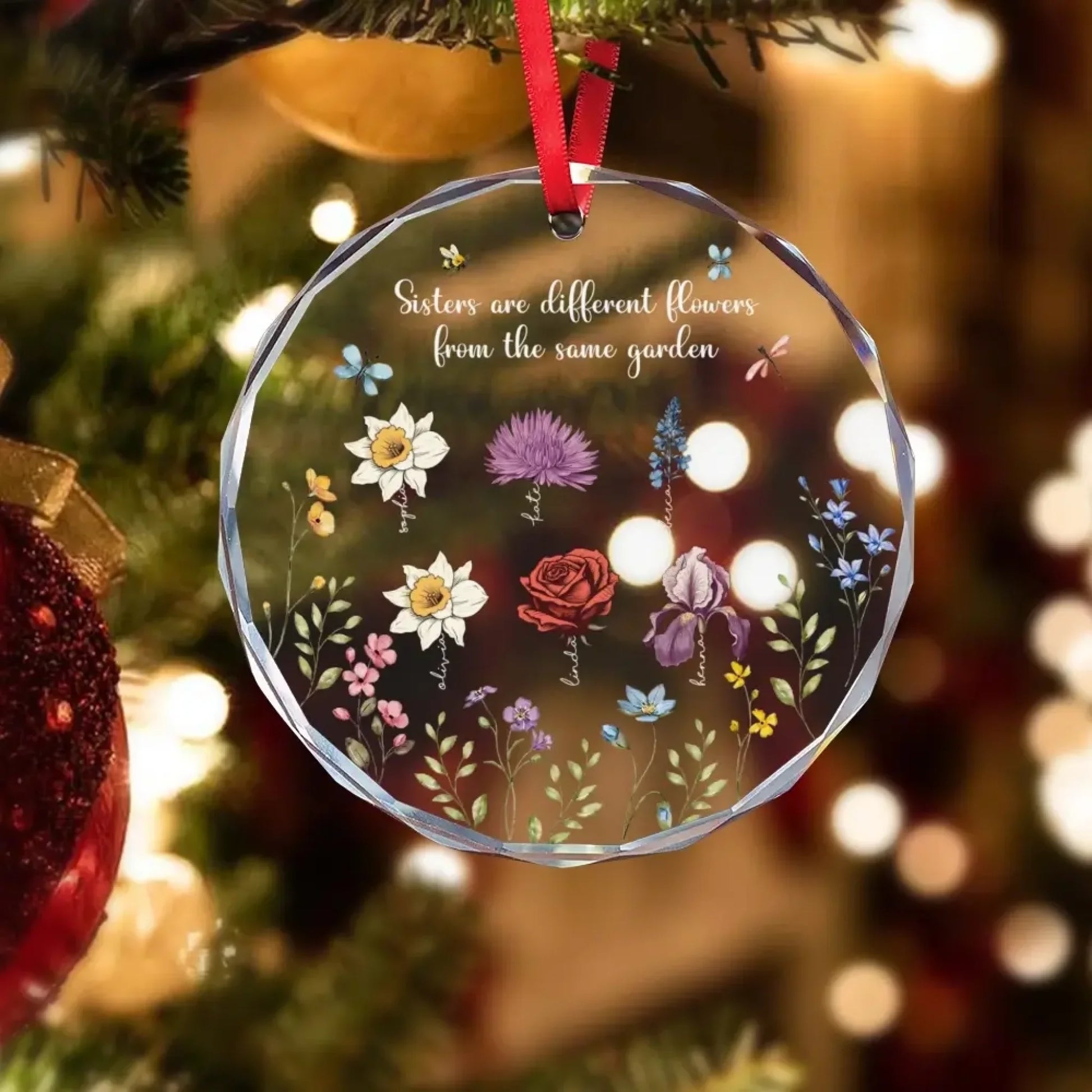 Custom Glass Ornament - Personalized Sister And Friends gift-2