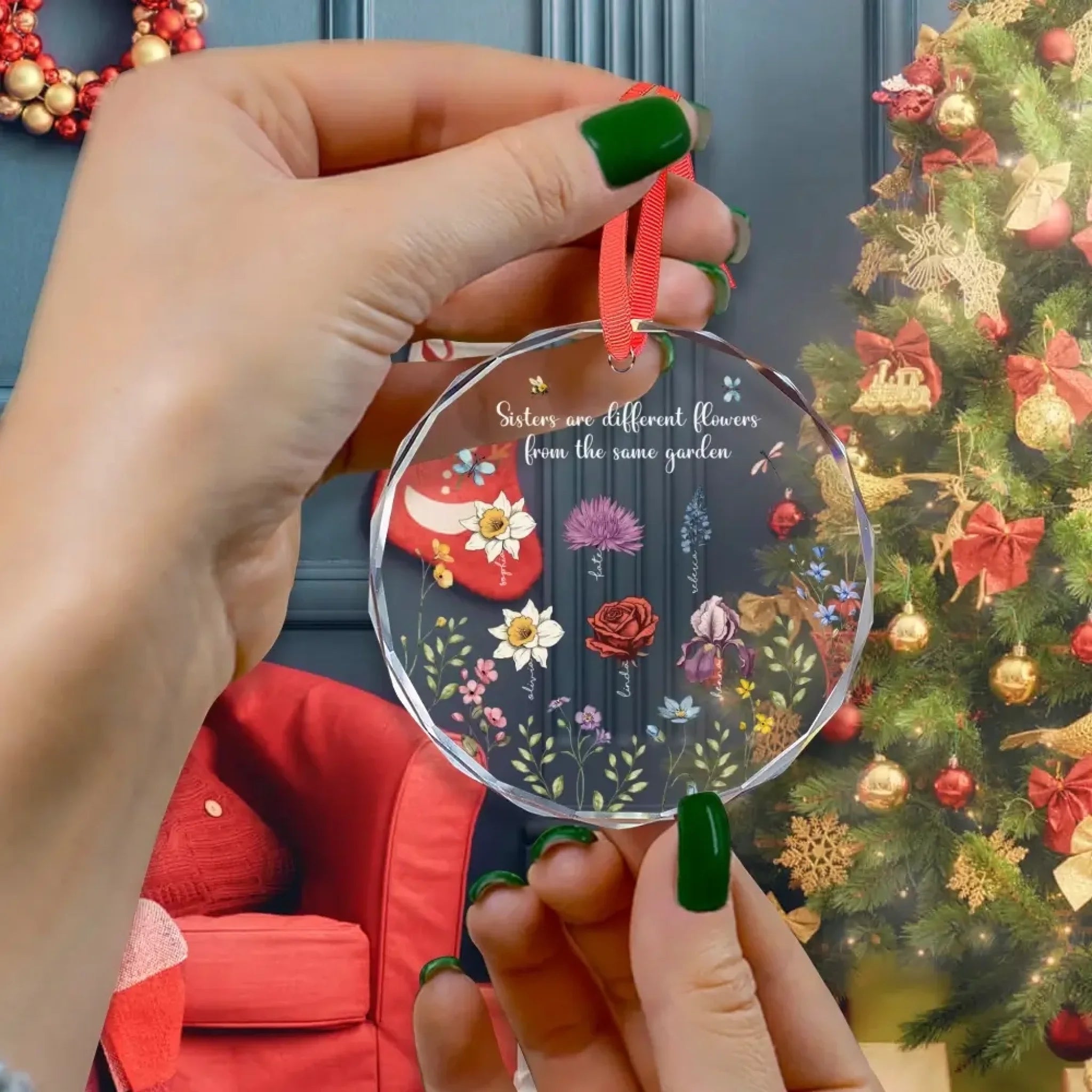 Custom Glass Ornament - Personalized Sister And Friends gift-5