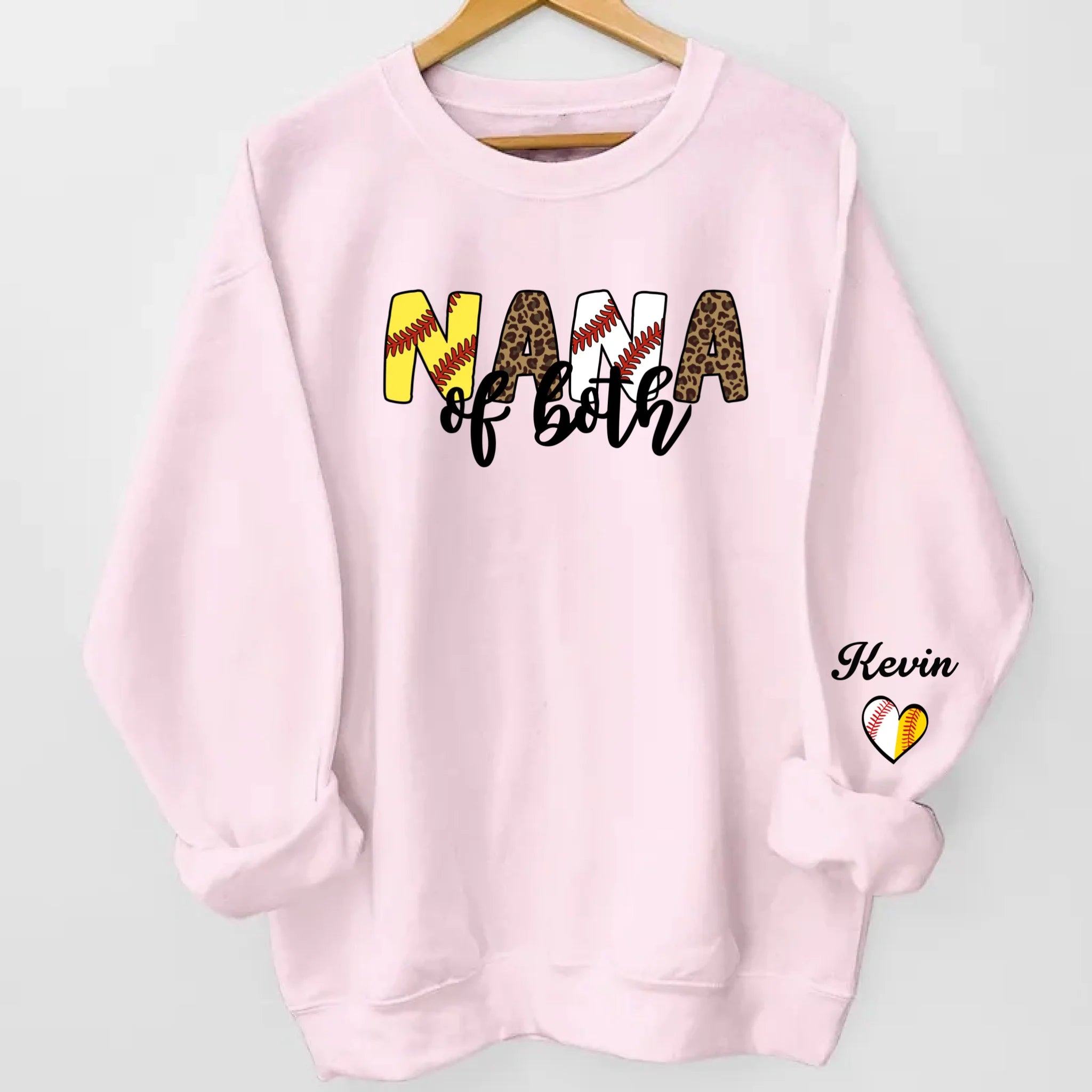 Leopard Nana Of Both Baseball Softball Grandma Mother's Day Sweatshirt