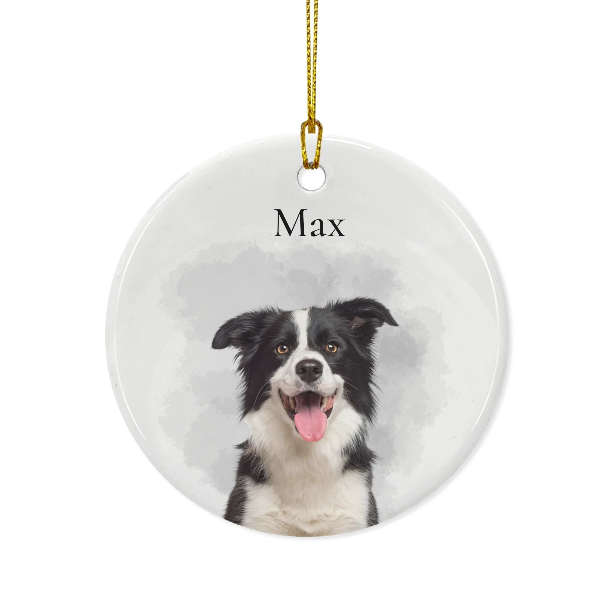 Custom Ceramic Ornament - Custom Watercolor Pet Photo Ornament